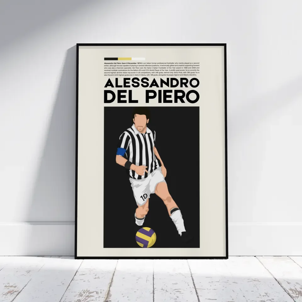 Alessandro Del Piero Juventus - Minimalist Poster - Fans Favourites