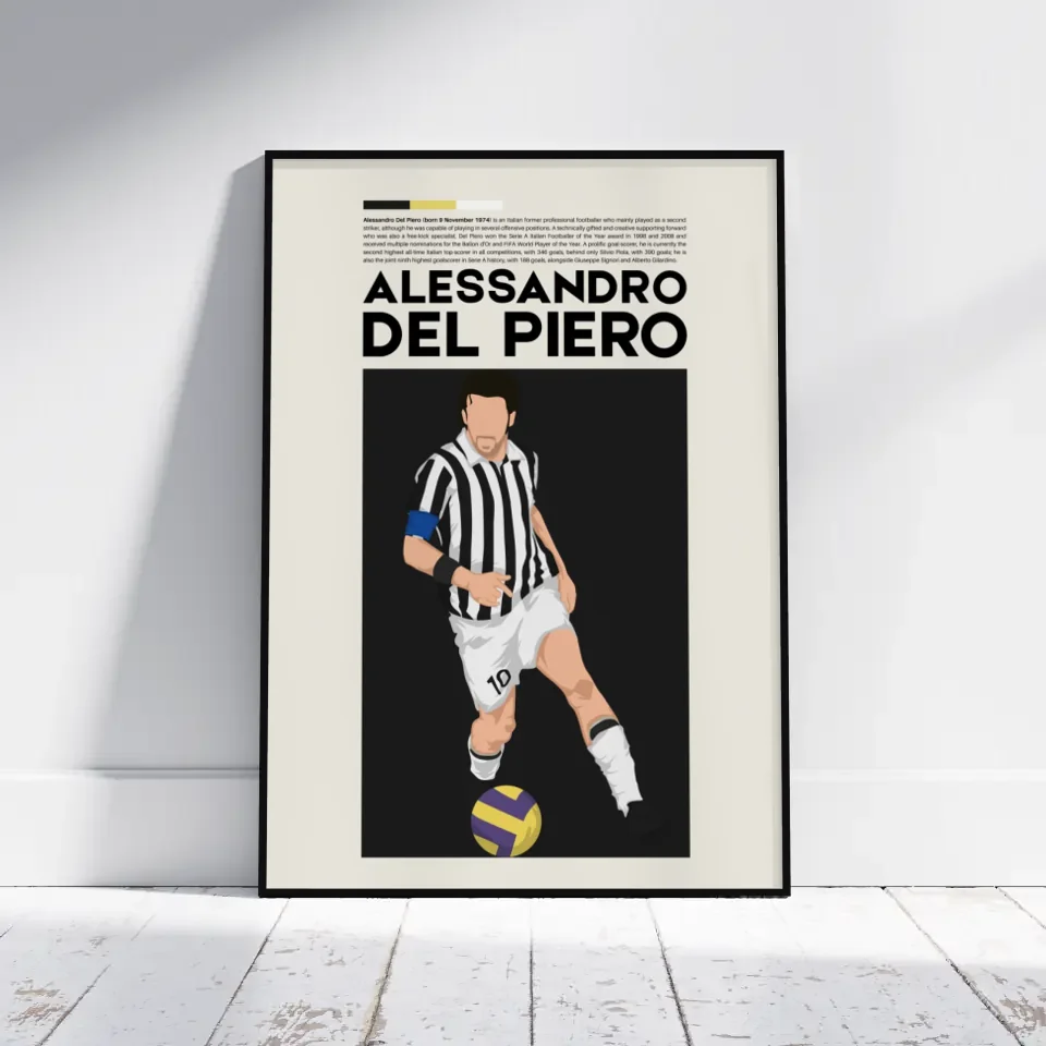 Alessandro Del Piero Juventus - Minimalist Poster - Fans Favourites