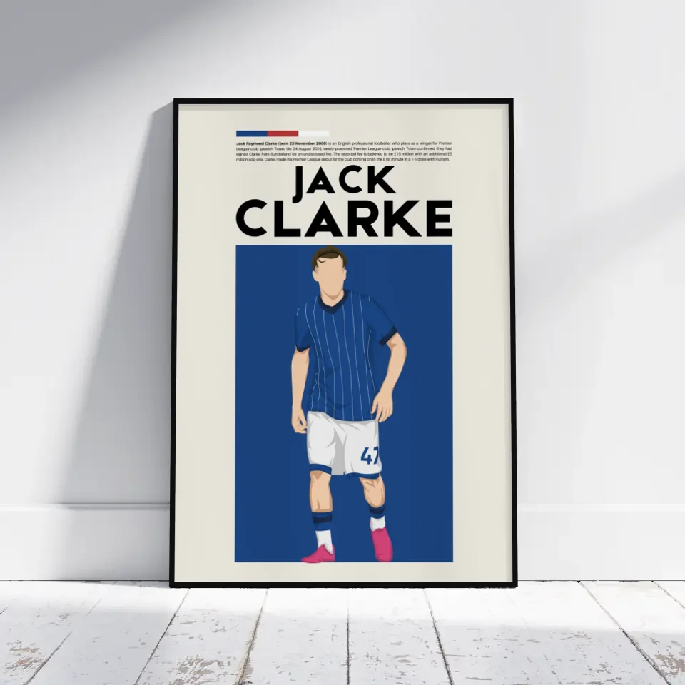 Jack Clarke Ipswich - Minimalist Poster - Fans Favourites