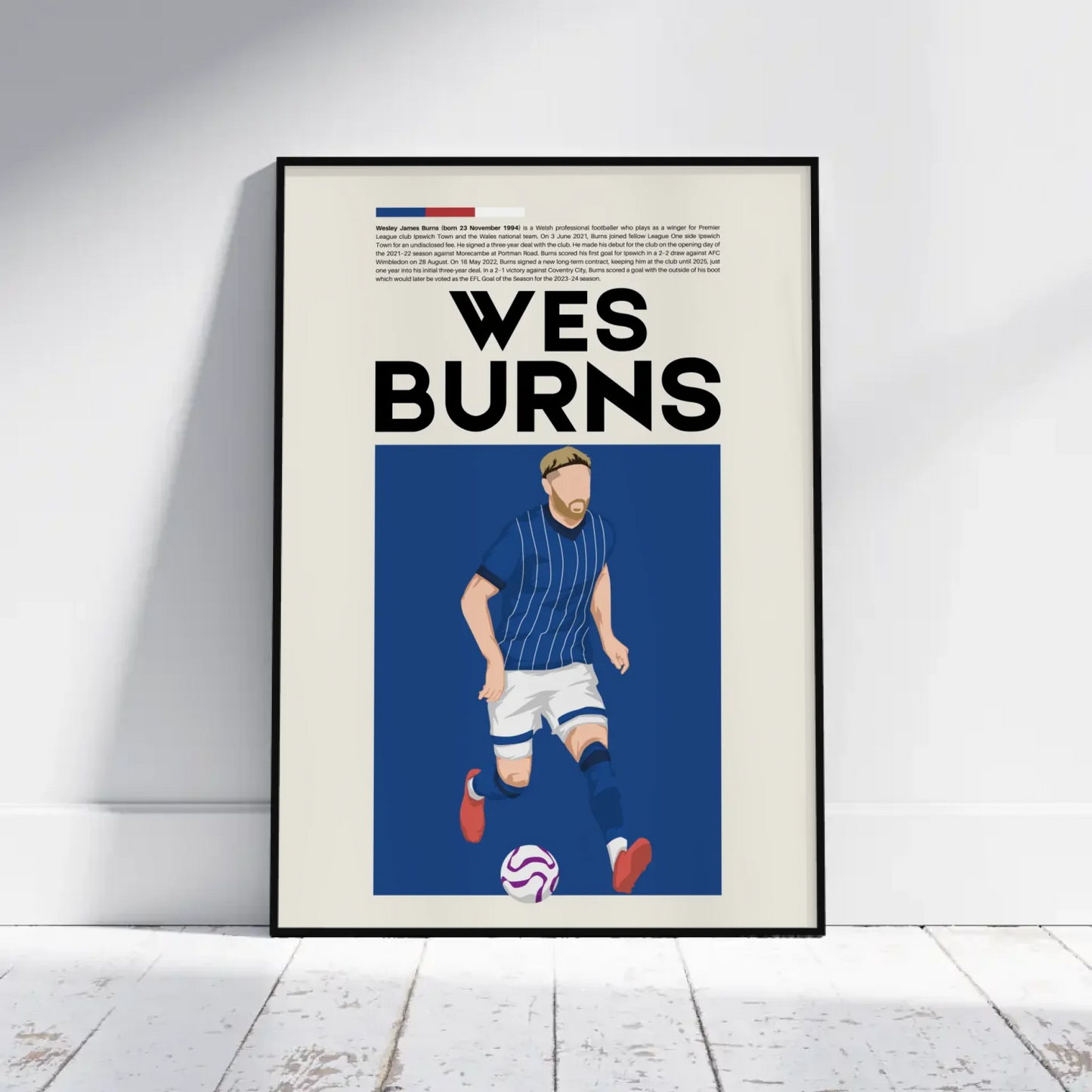 Wes Burns Ipswich - Minimalist Poster - Fans Favourites