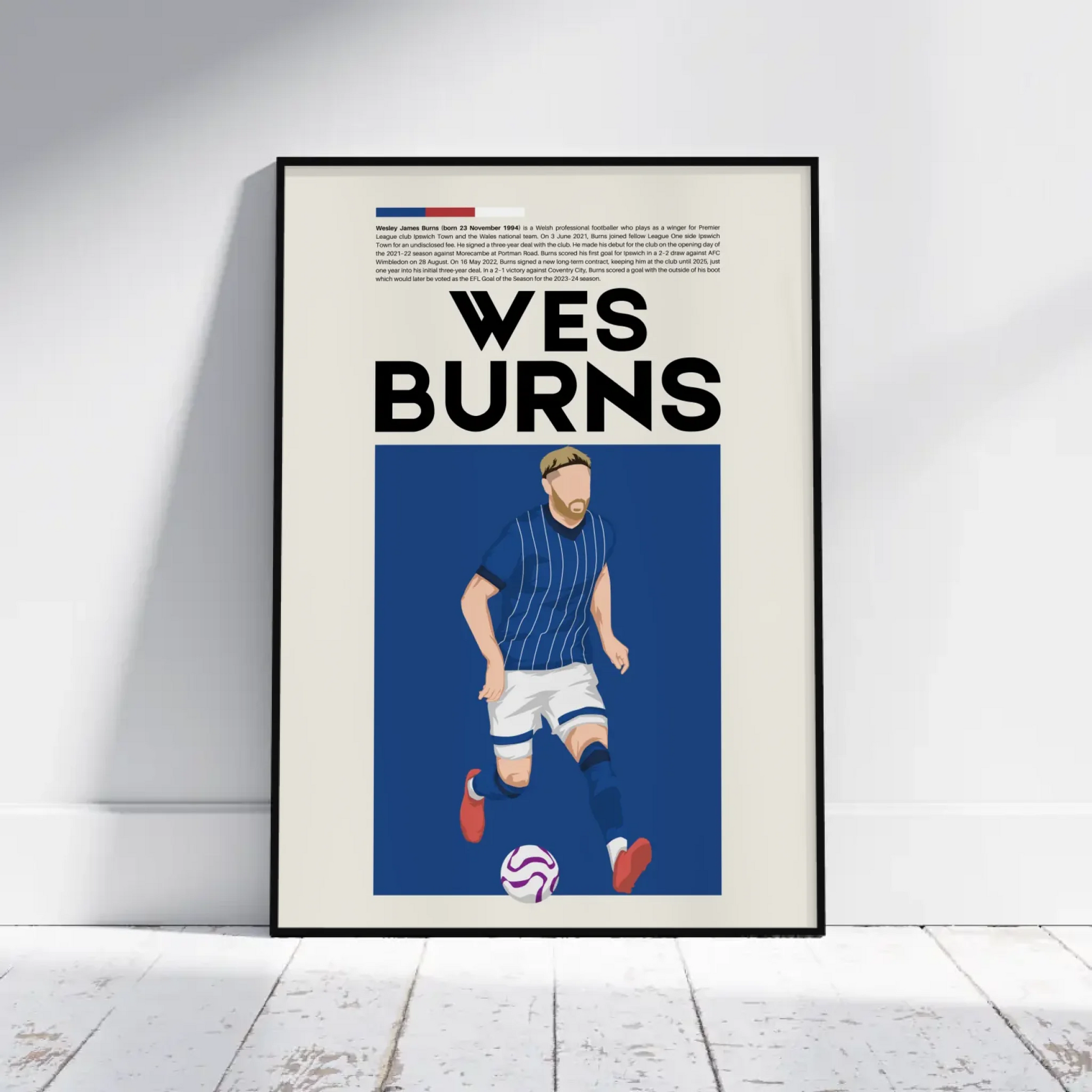 Wes Burns Ipswich - Minimalist Poster - Fans Favourites