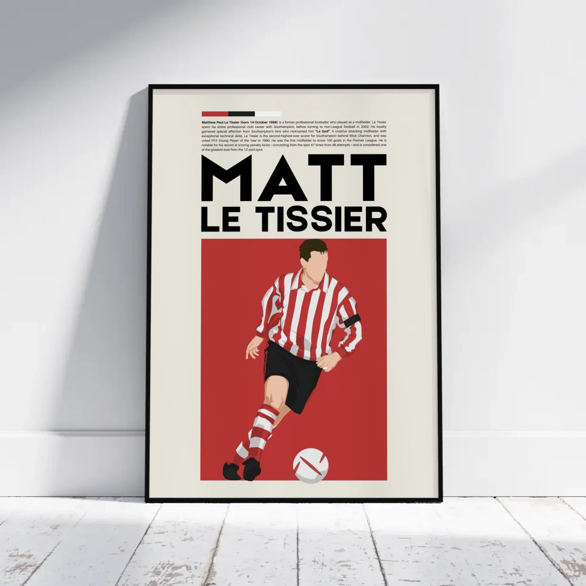 Matt Le Tissier Southampton - Minimalist Poster - Fans Favourites