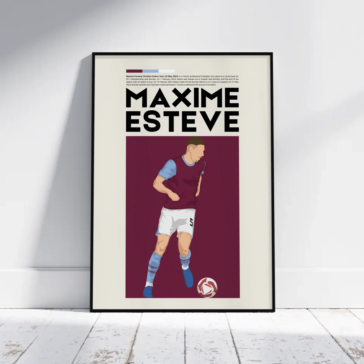 Maxime Estève Burnley - Minimalist Poster - Fans Favourites