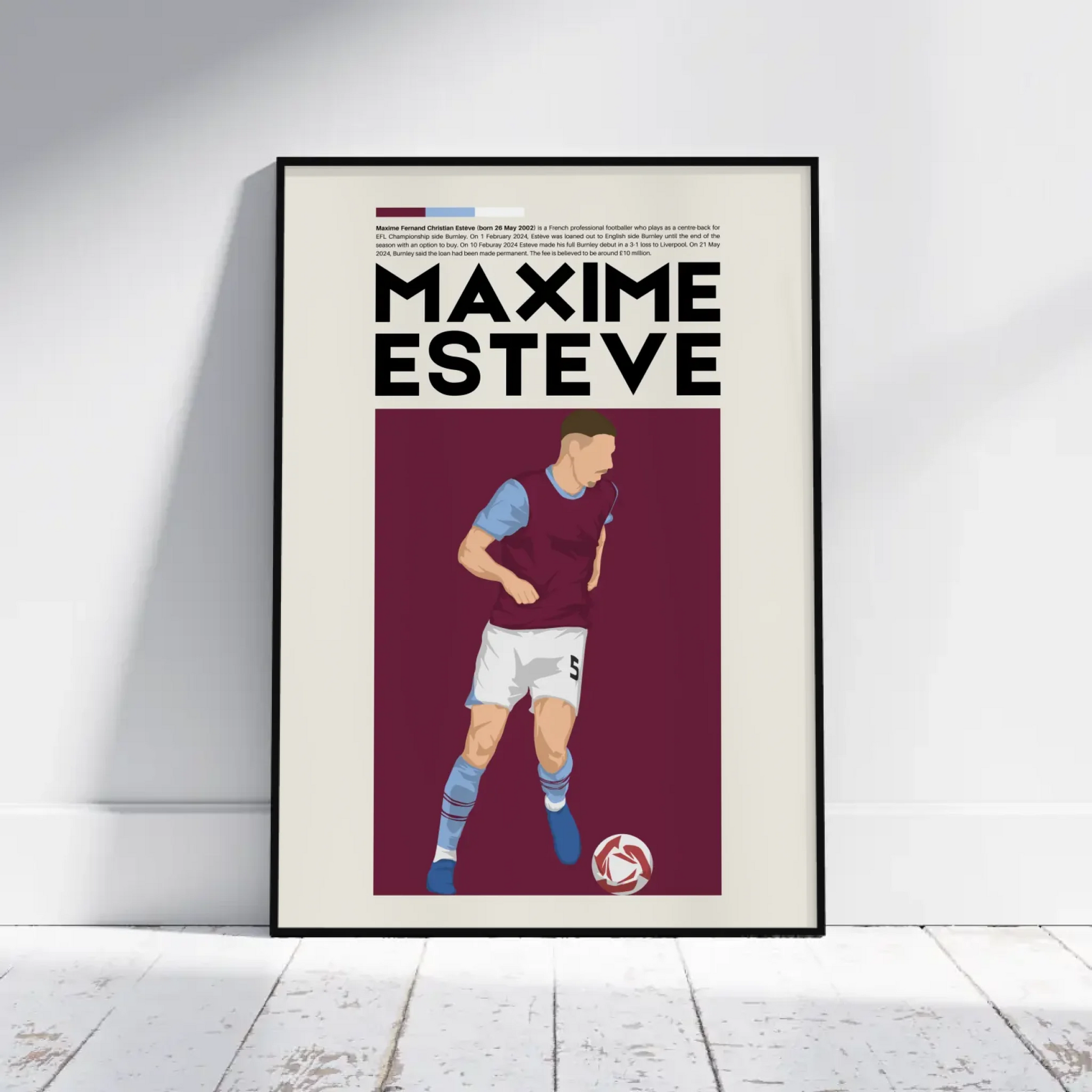 Maxime Estève Burnley - Minimalist Poster - Fans Favourites