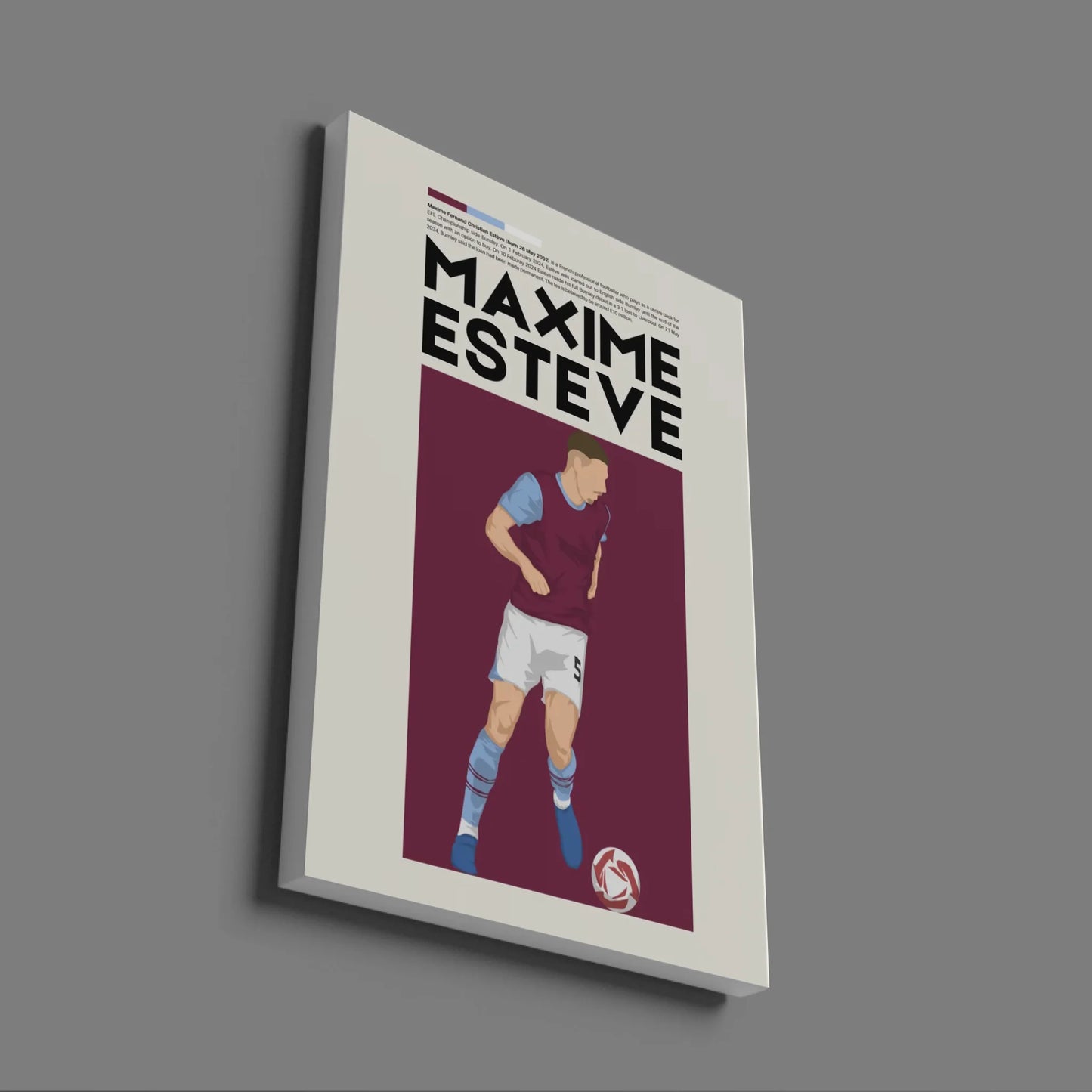 Maxime Estève Burnley - Minimalist Poster - Fans Favourites