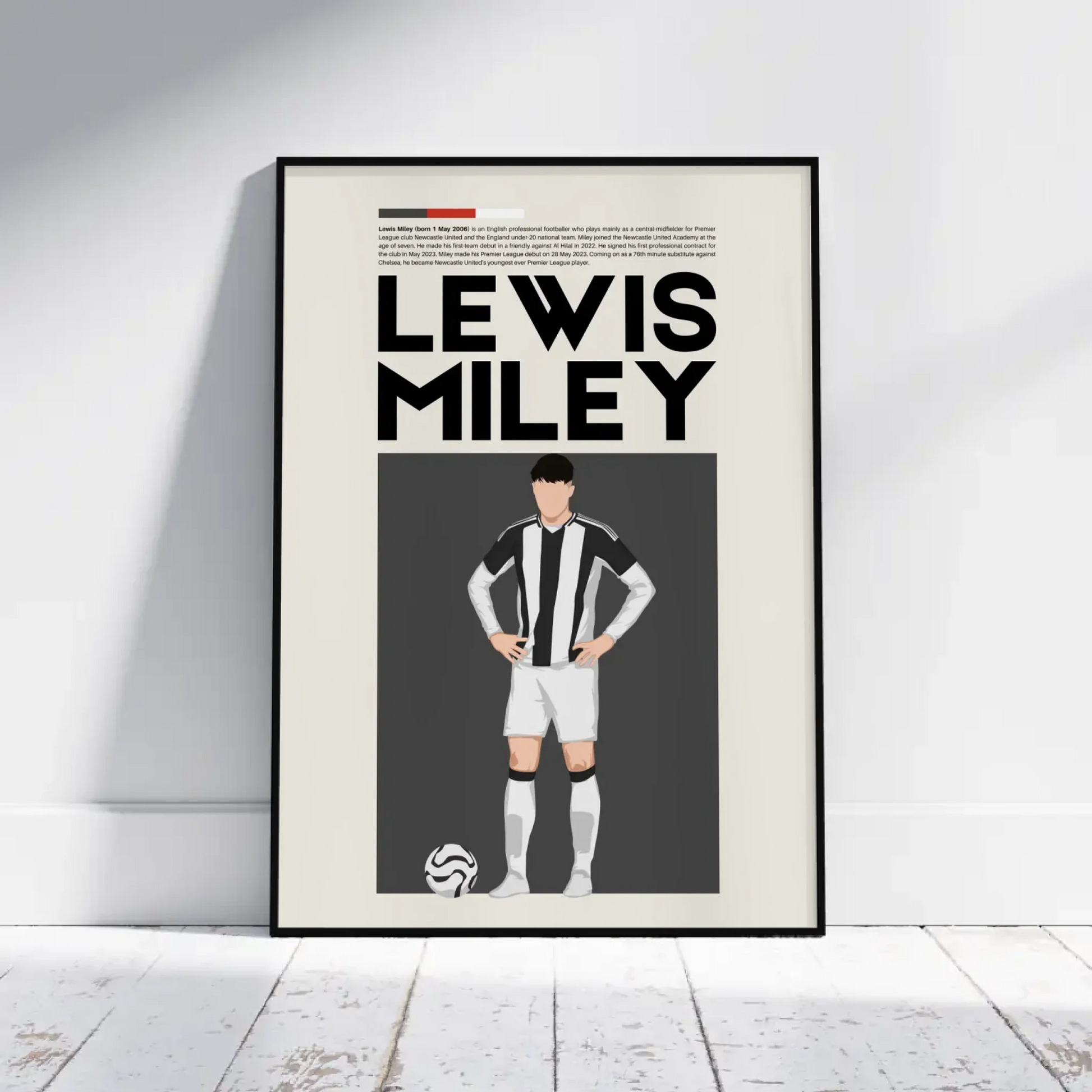 Lewis Miley Newcastle - Minimalist Poster - Fans Favourites
