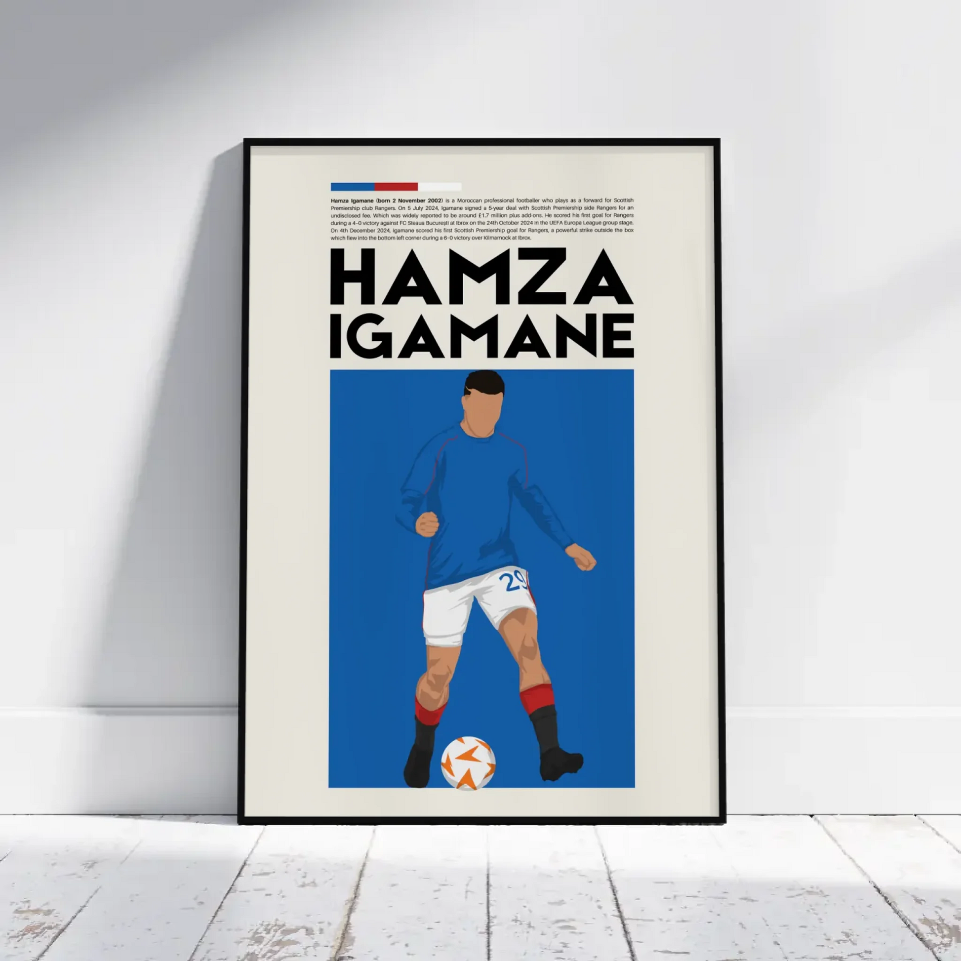 Hamza Igamane Rangers - Minimalist Poster - Fans Favourites