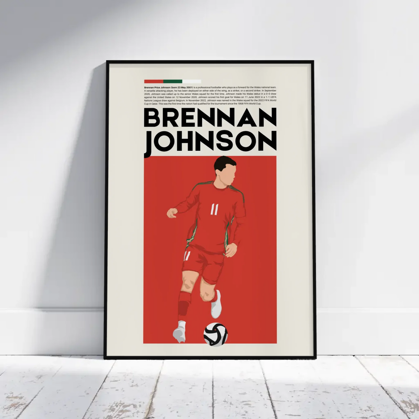Brennan Johnson Wales - Minimalist Poster - Fans Favourites