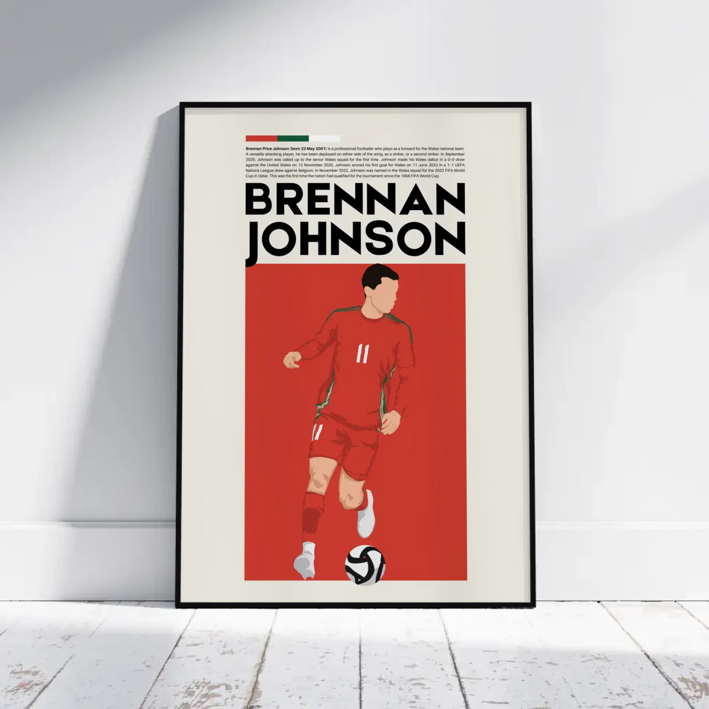 Brennan Johnson Wales - Minimalist Poster - Fans Favourites