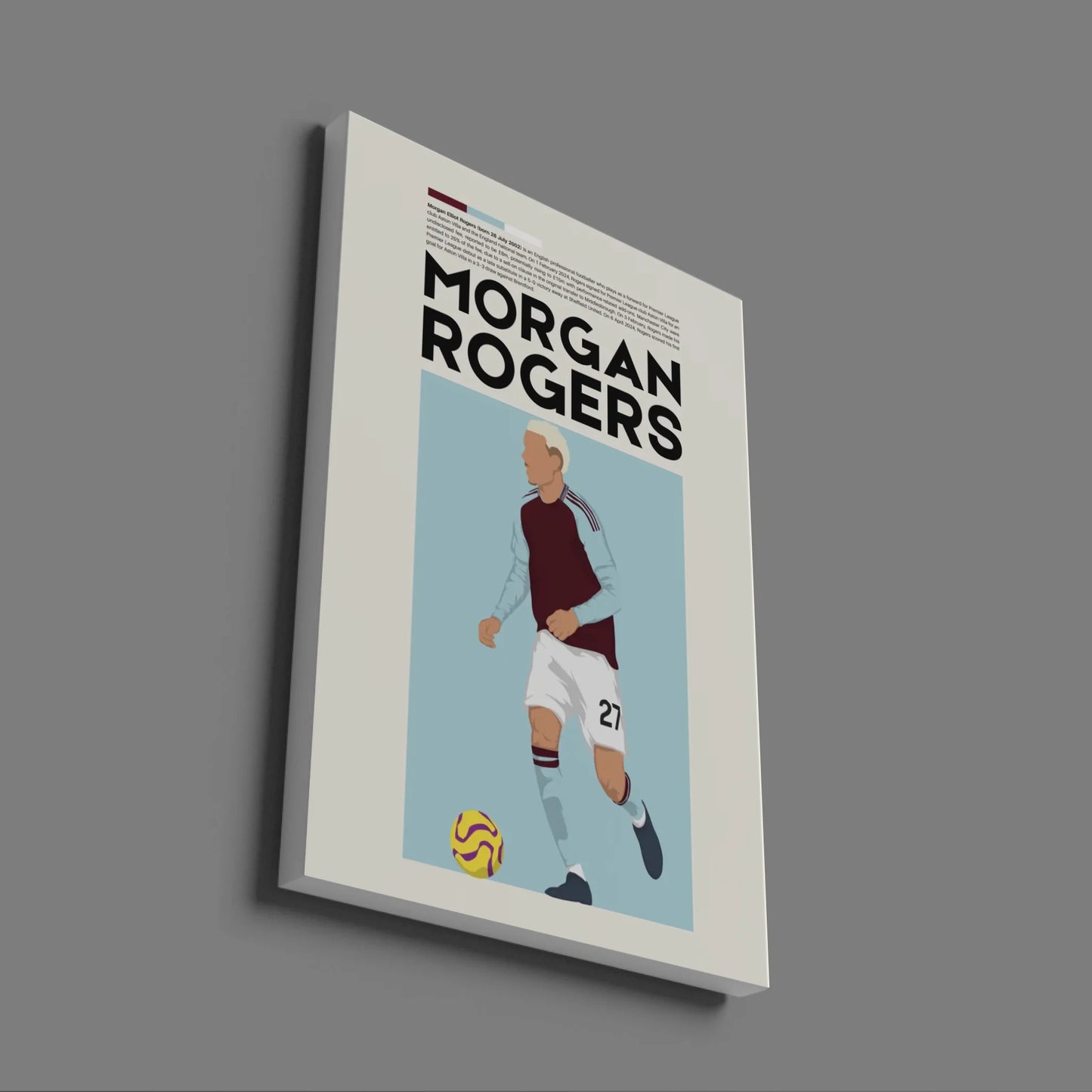 Morgan Rogers Aston Villa - Minimalist Poster - Fans Favourites