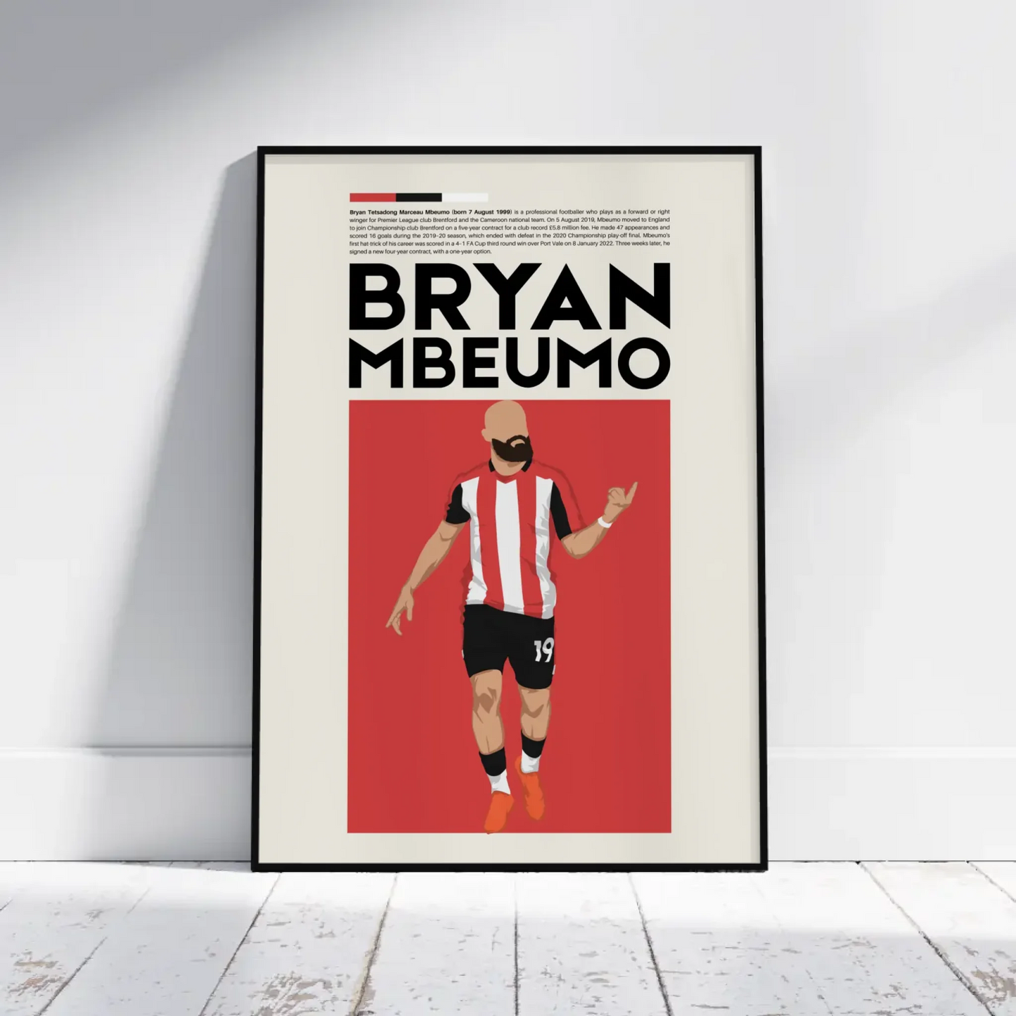 Bryan Mbeumo Brentford - Minimalist Poster - Fans Favourites
