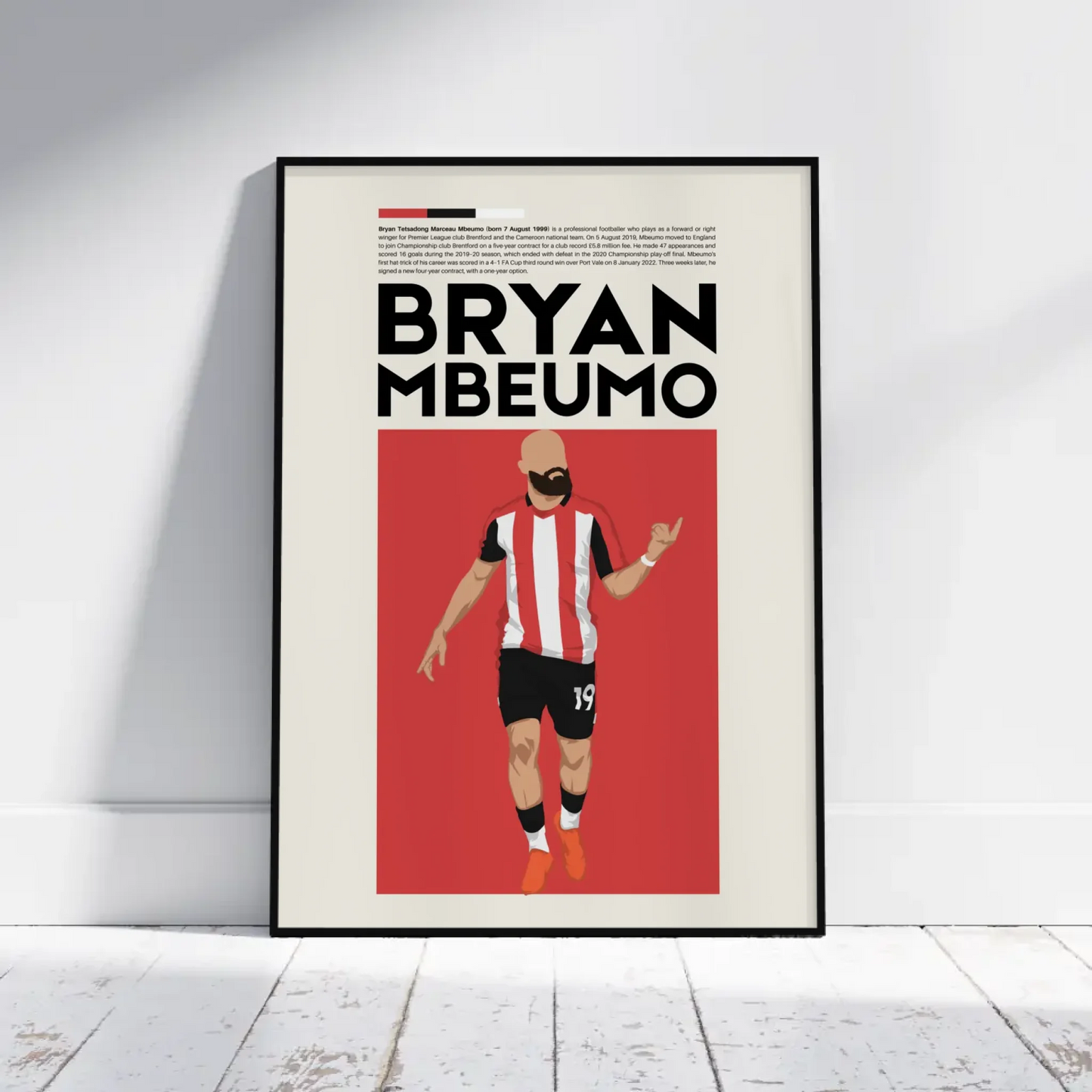 Bryan Mbeumo Brentford - Minimalist Poster - Fans Favourites