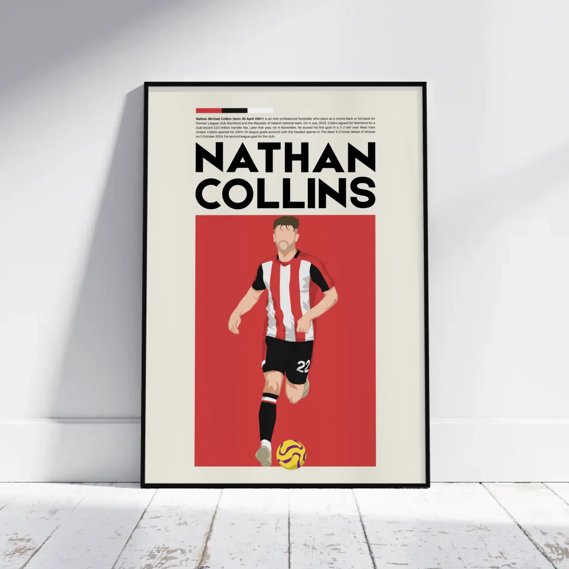 Nathan Collins Brentford - Minimalist Poster - Fans Favourites