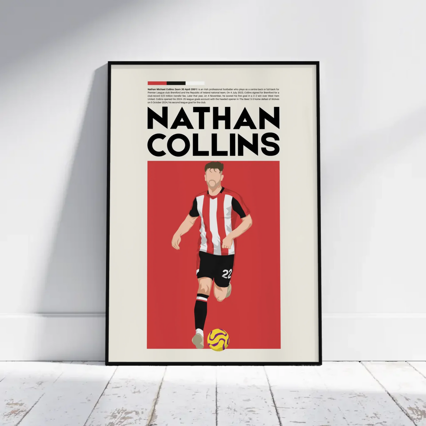 Nathan Collins Brentford - Minimalist Poster - Fans Favourites