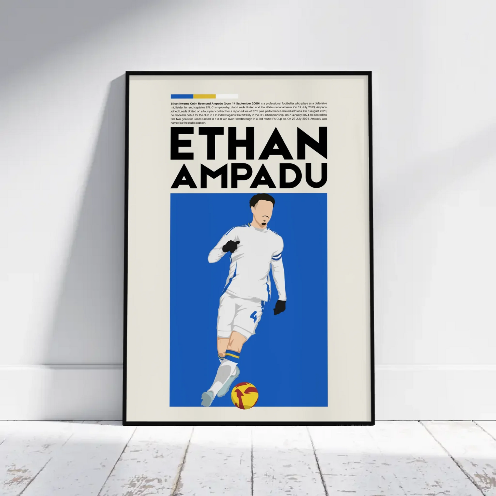 Ethan Ampadu Leeds - Minimalist Poster - Fans Favourites