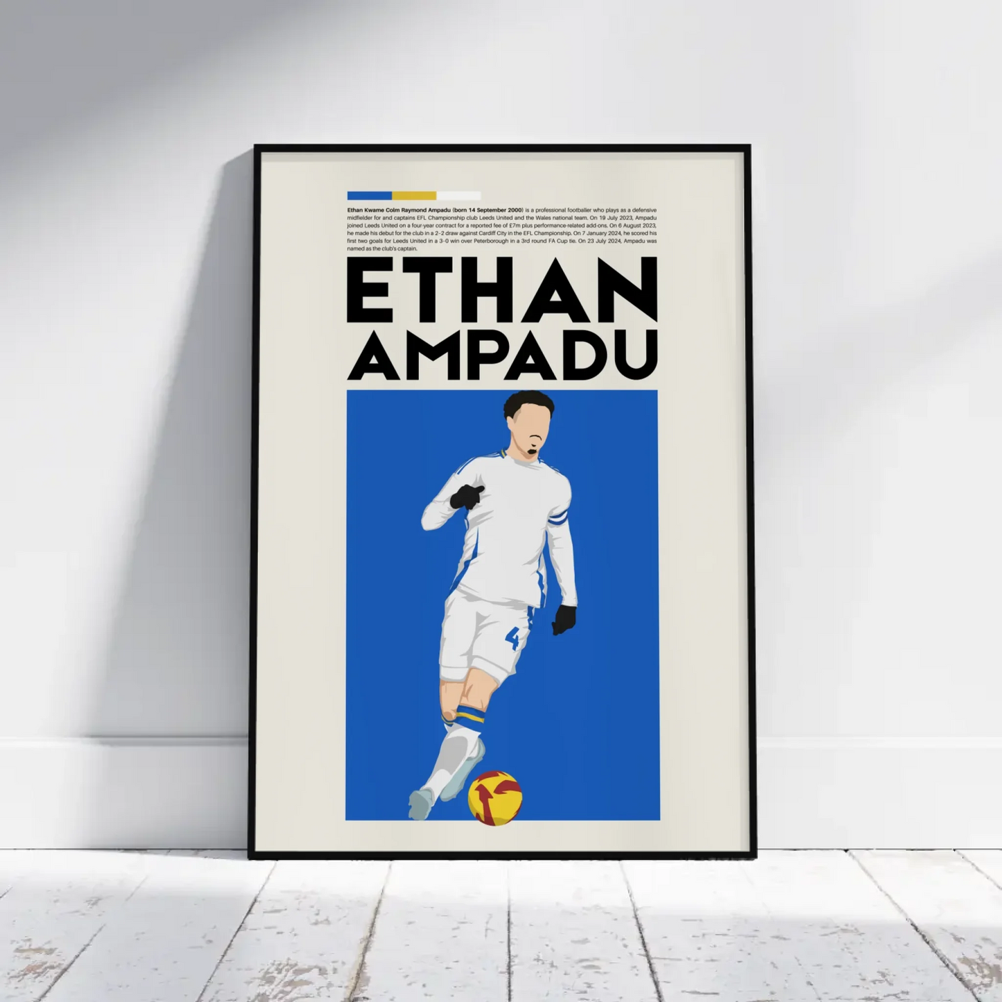 Ethan Ampadu Leeds - Minimalist Poster - Fans Favourites