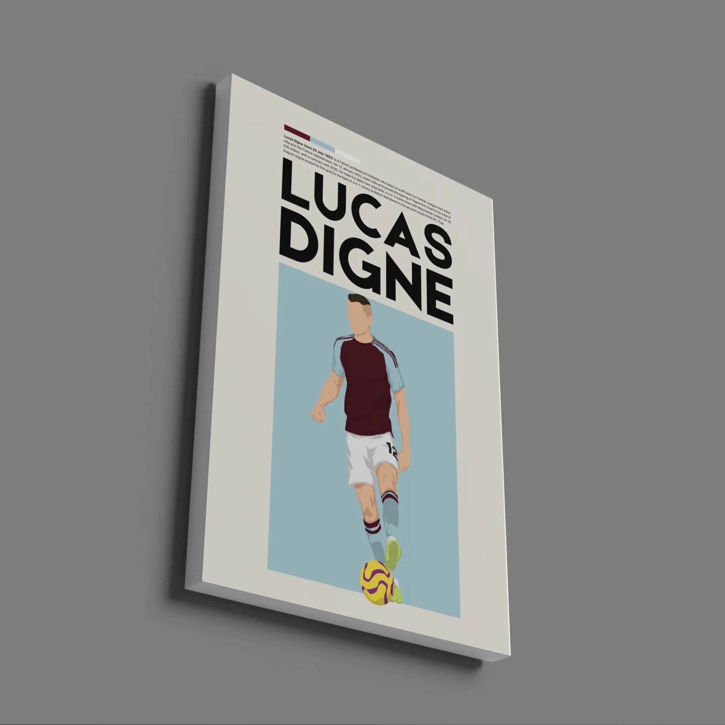 Lucas Digne Aston Villa - Minimalist Poster - Fans Favourites