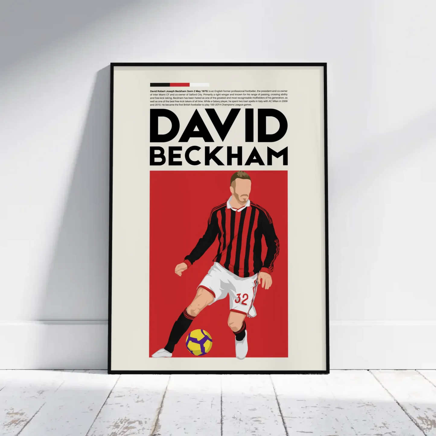 David Beckham AC Milan - Minimalist Poster - Fans Favourites