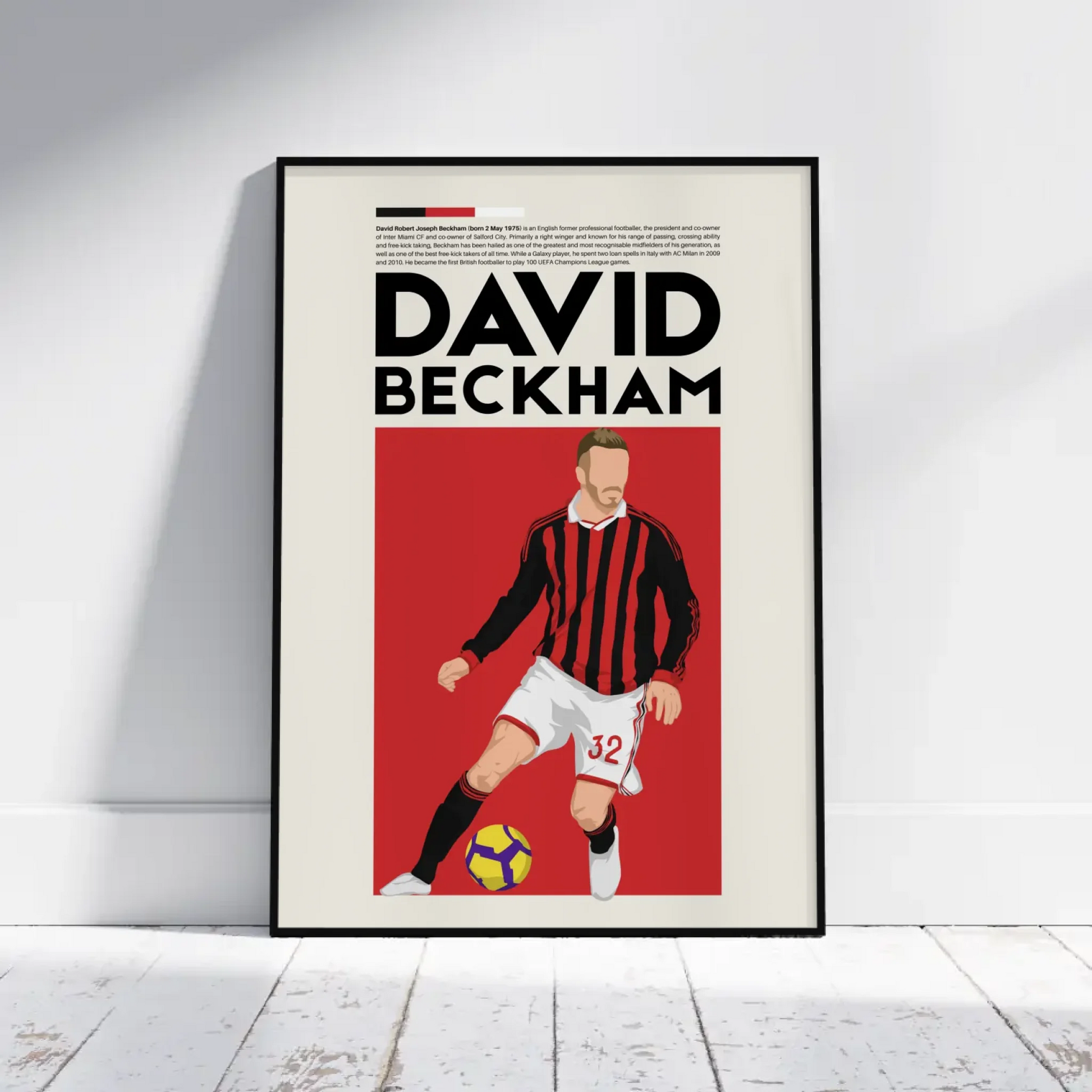 David Beckham AC Milan - Minimalist Poster - Fans Favourites