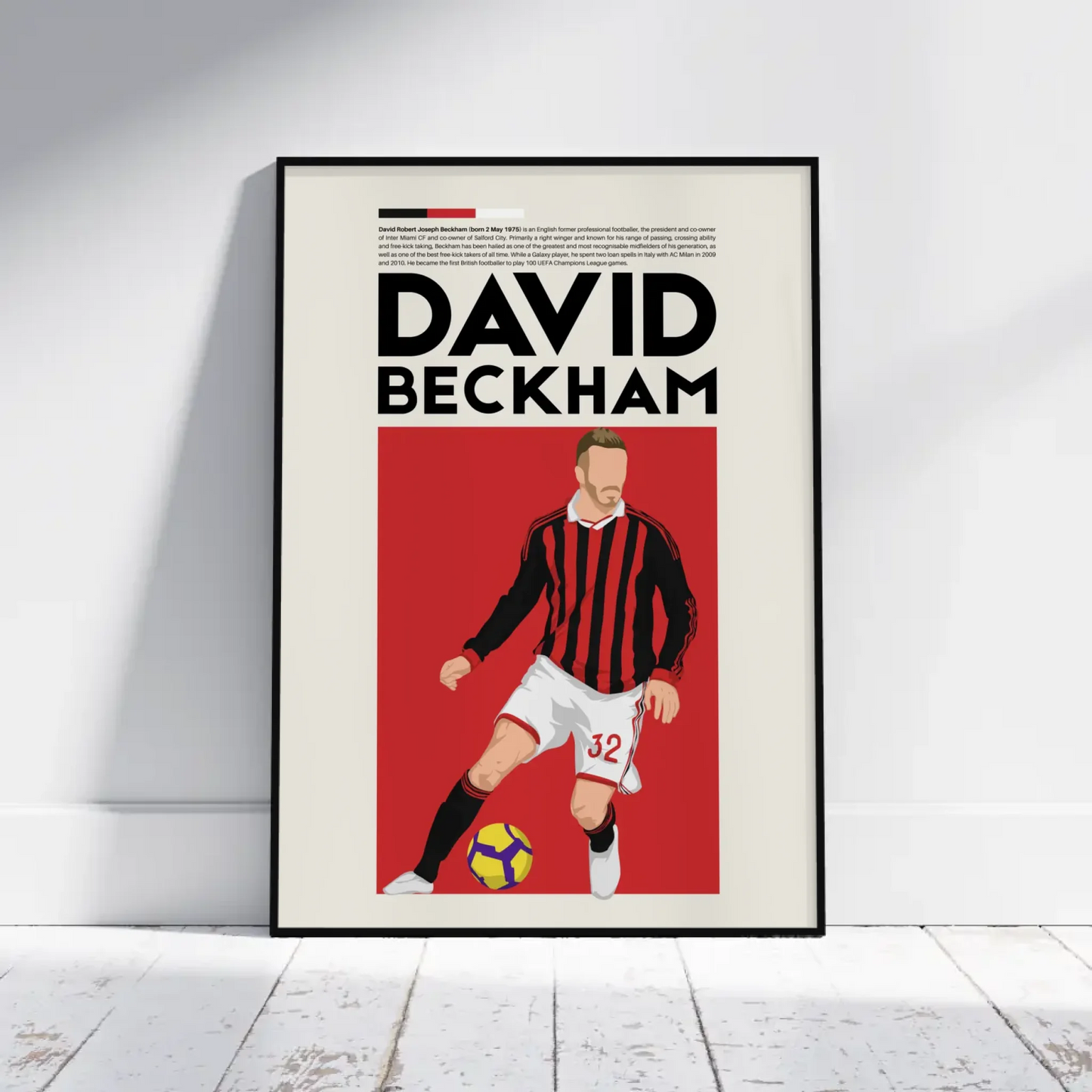 David Beckham AC Milan - Minimalist Poster - Fans Favourites