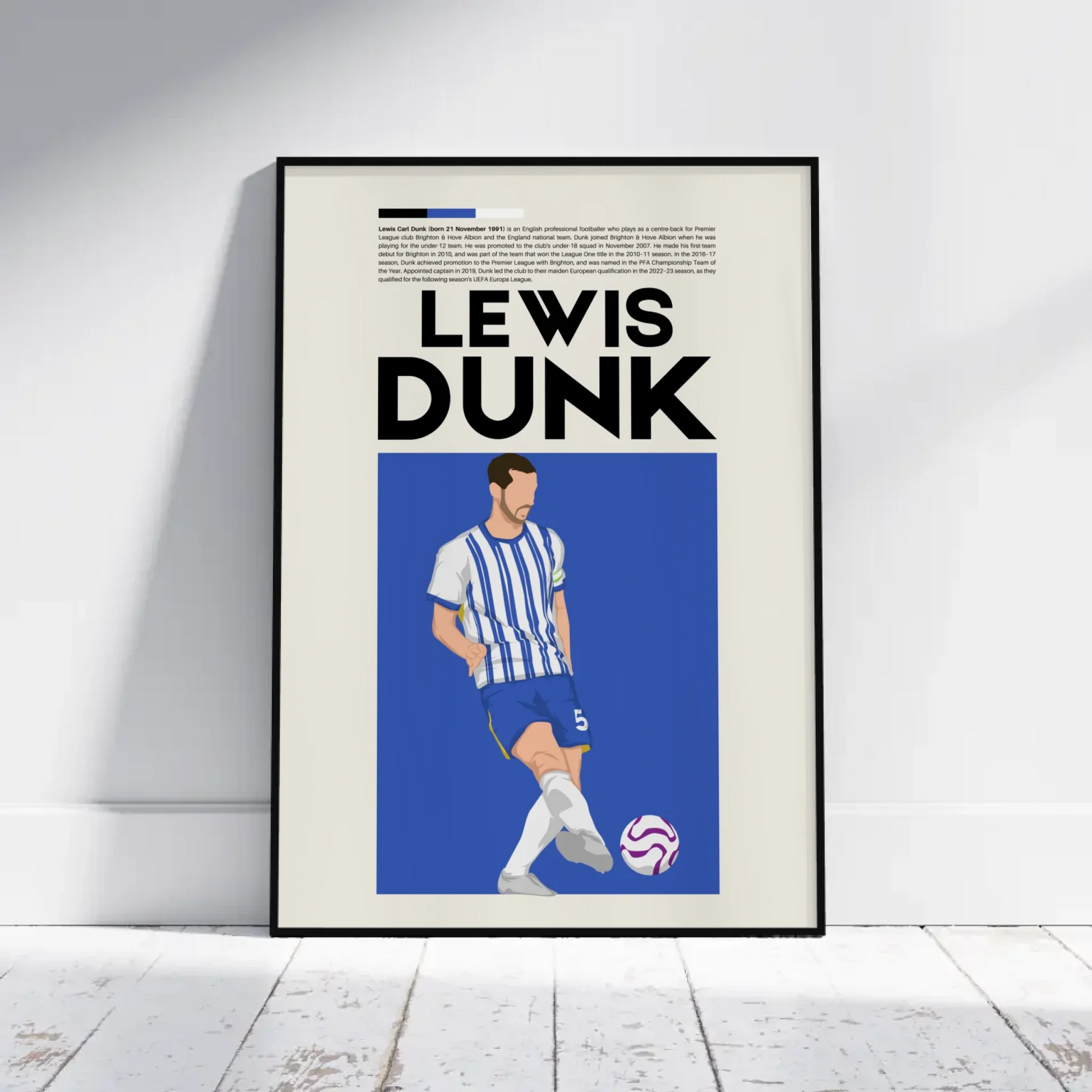 Lewis Dunk Brighton - Minimalist Poster - Fans Favourites