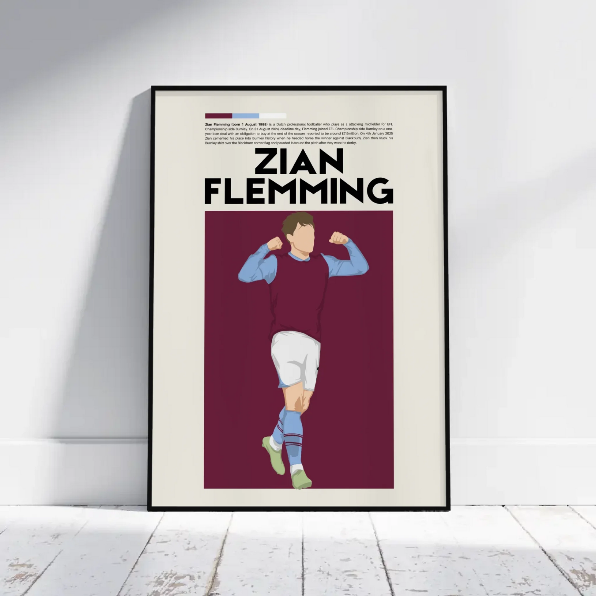 Zian Flemming Burnley - Minimalist Poster - Fans Favourites