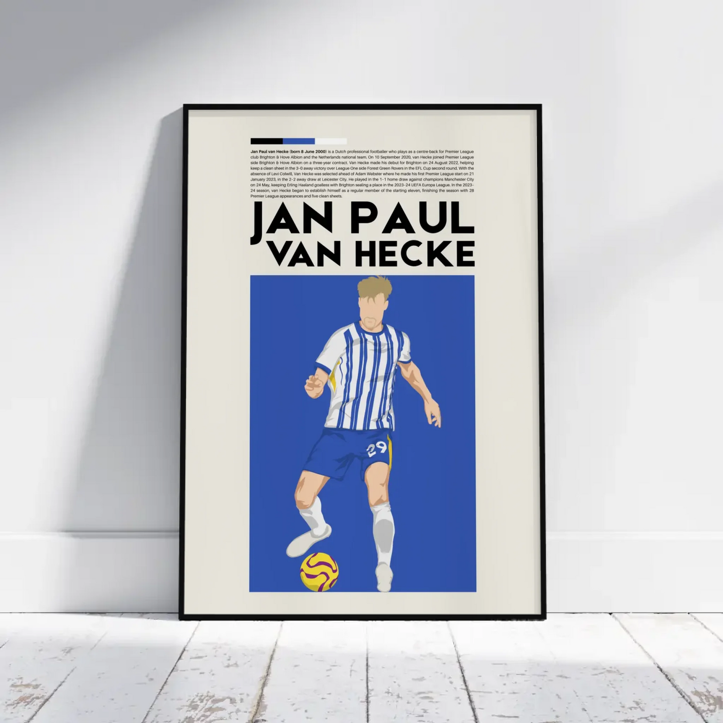 Jan Paul van Hecke Brighton - Minimalist Poster - Fans Favourites