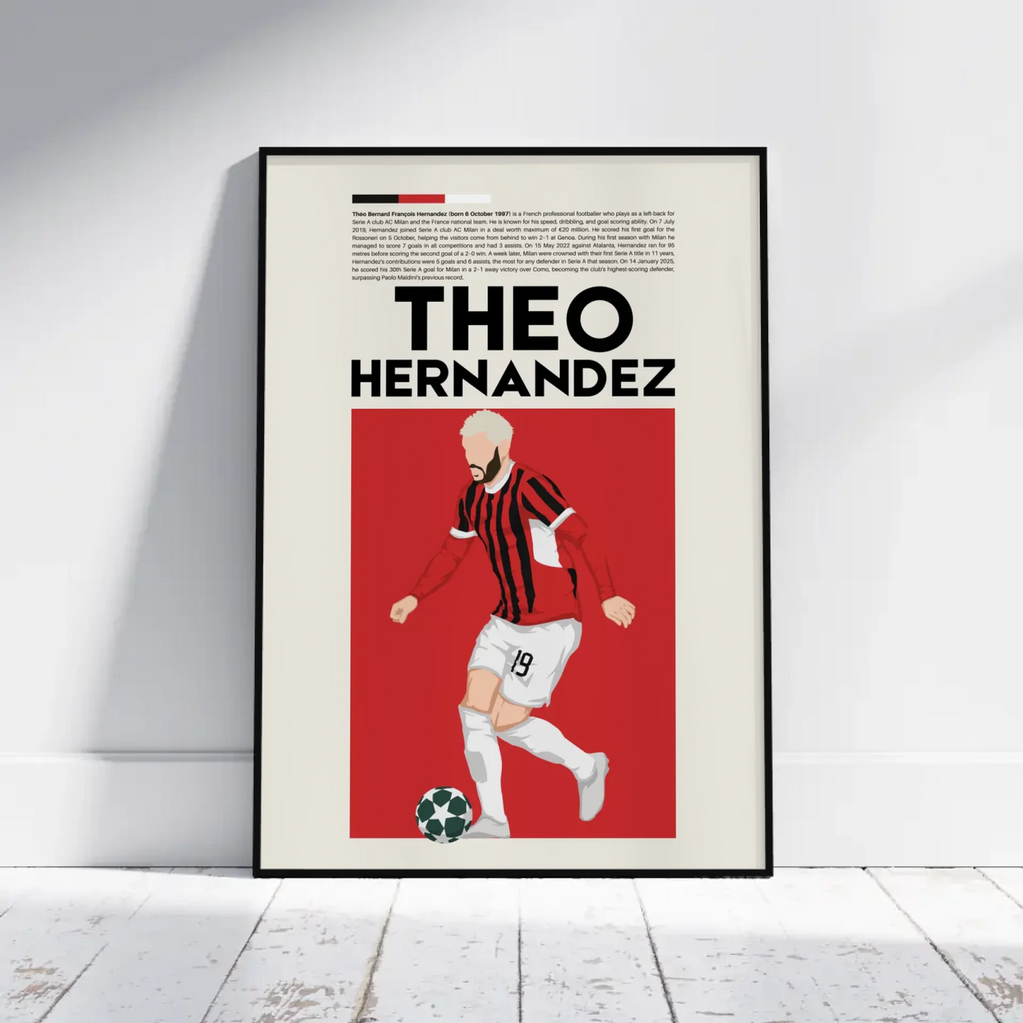 Theo Hernández AC Milan - Minimalist Poster - Fans Favourites
