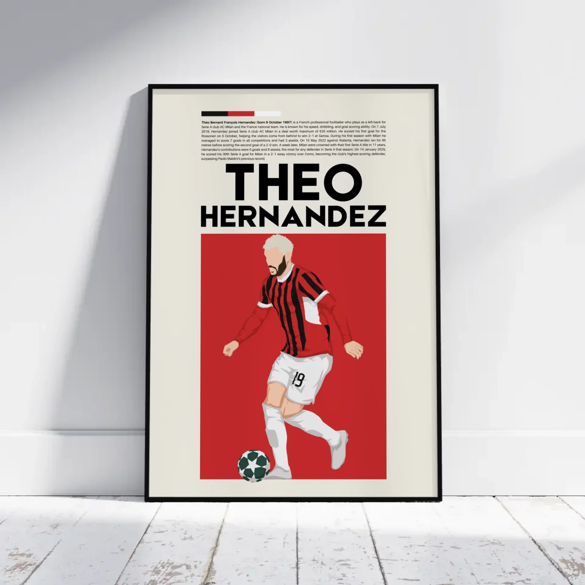 Theo Hernández AC Milan - Minimalist Poster - Fans Favourites