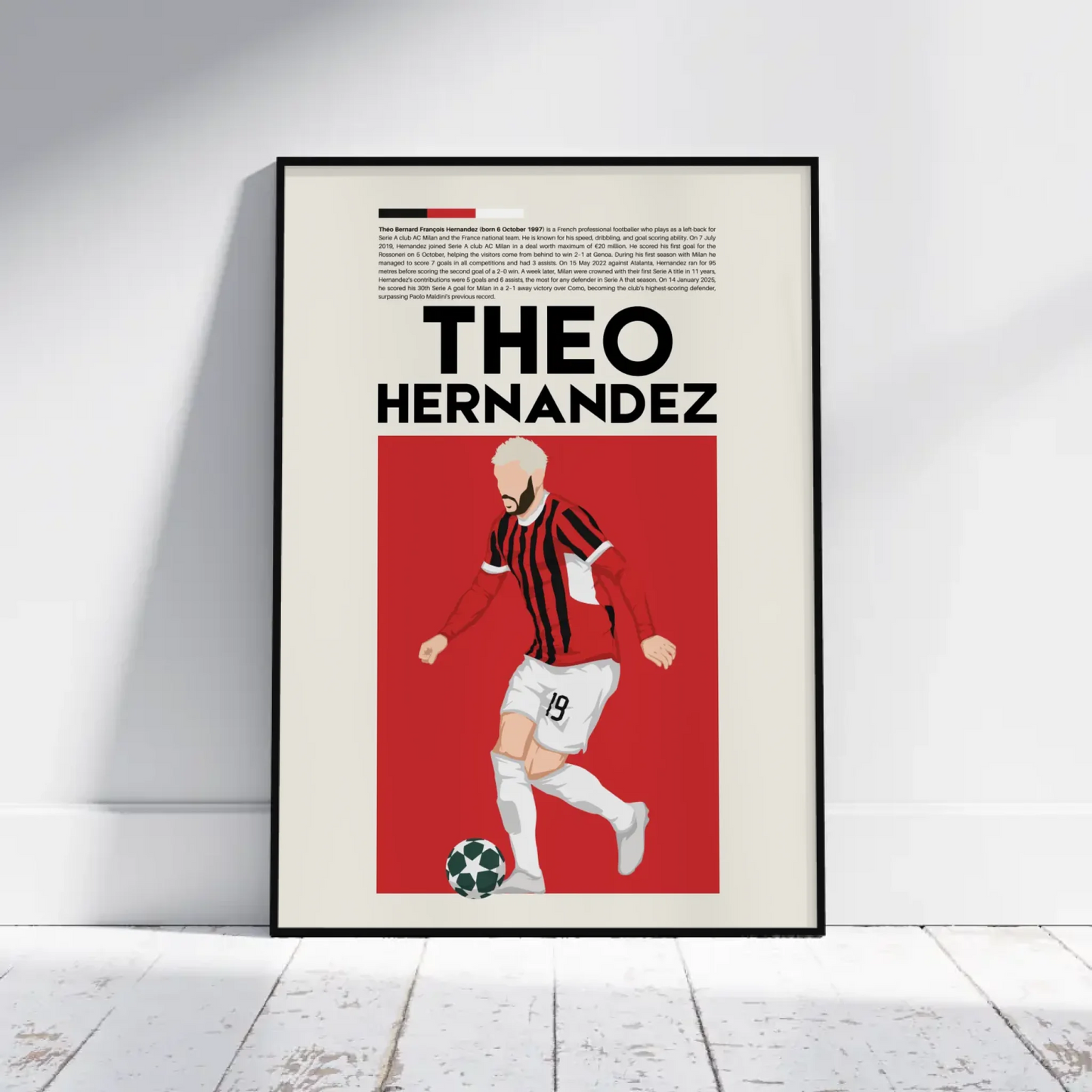Theo Hernández AC Milan - Minimalist Poster - Fans Favourites