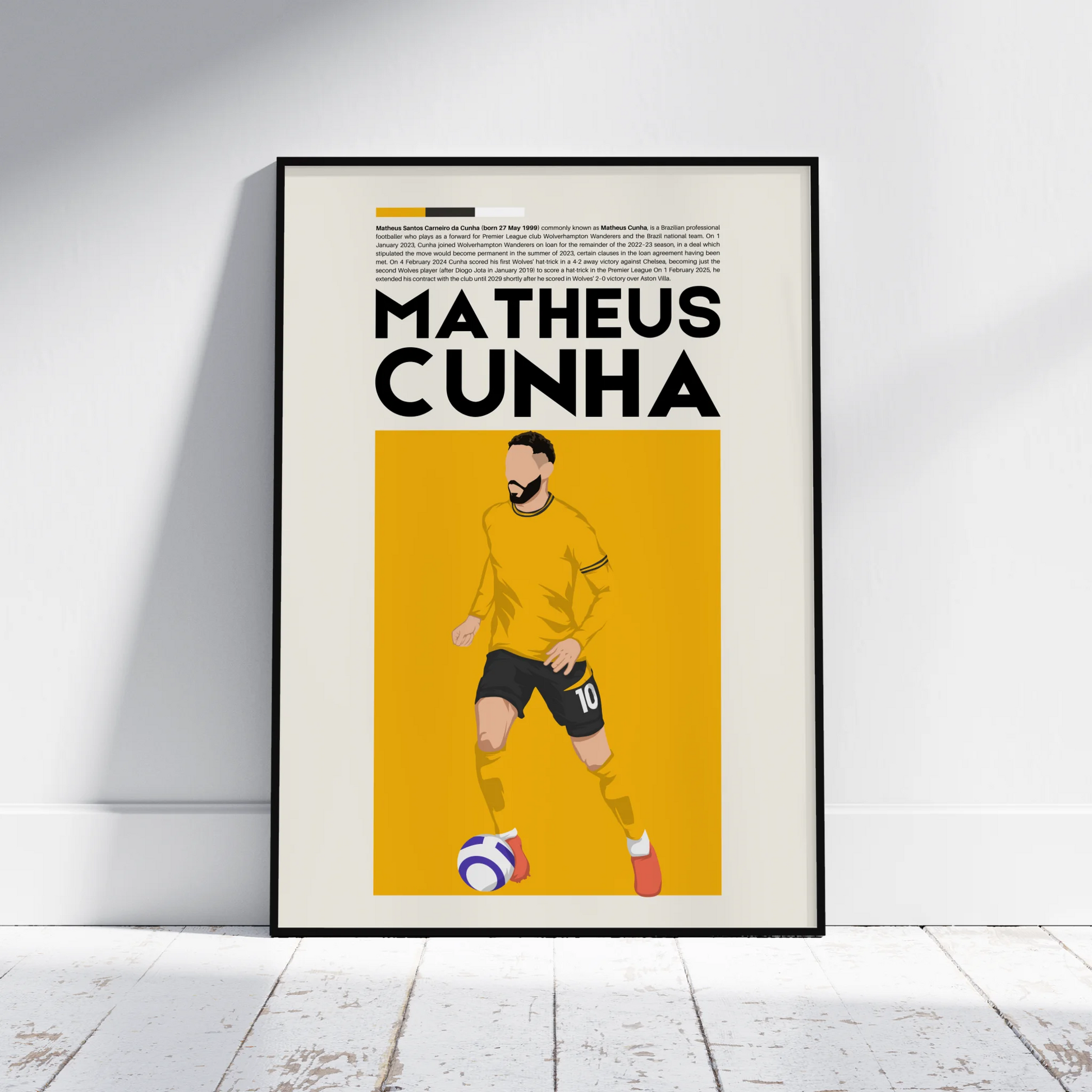 Matheus Cunha Wolves - Minimalist Poster - Fans Favourites