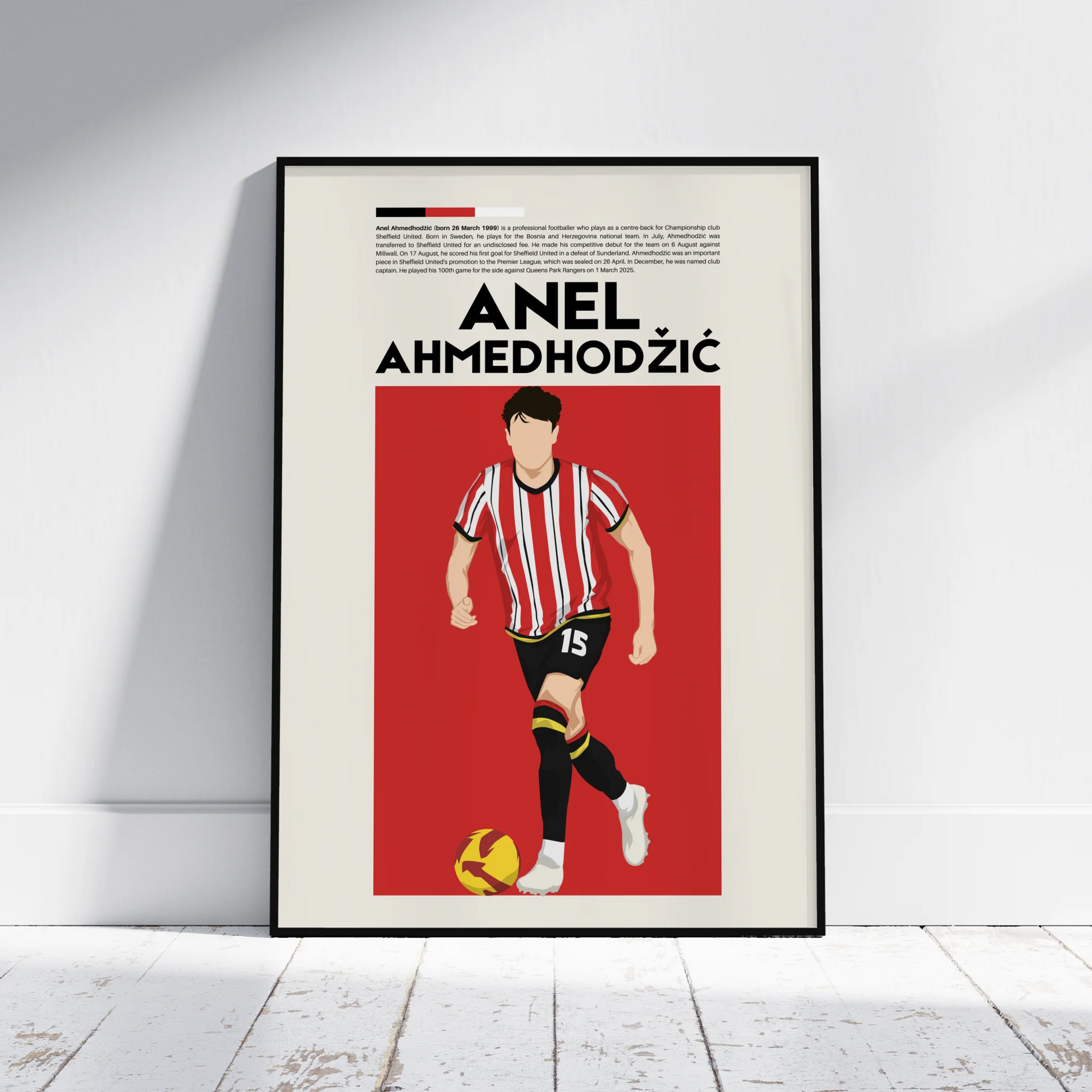 Anel Ahmedhodžić Sheffield Utd - Minimalist Poster - Fans Favourites