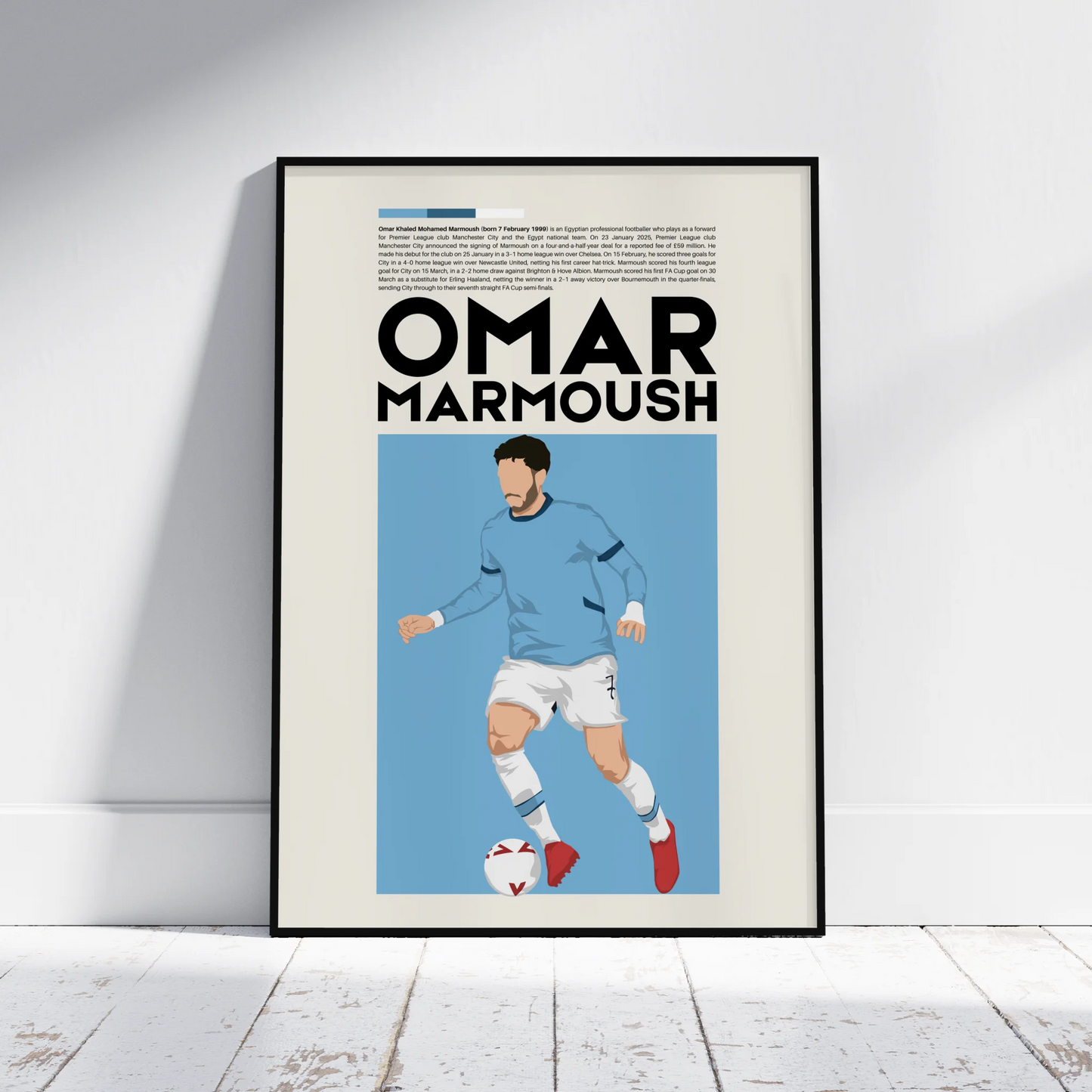 Omar Marmoush Man City - Minimalist Poster - Fans Favourites