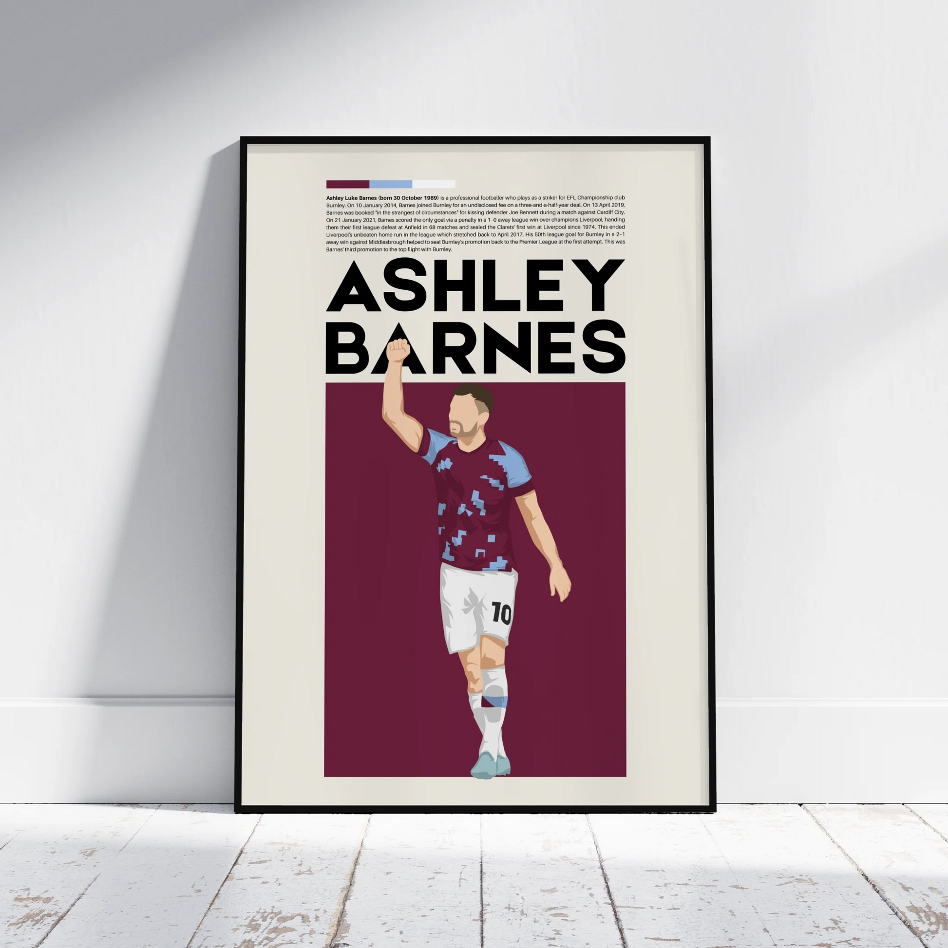 Ashley Barnes Burnley - Minimalist Poster - Fans Favourites