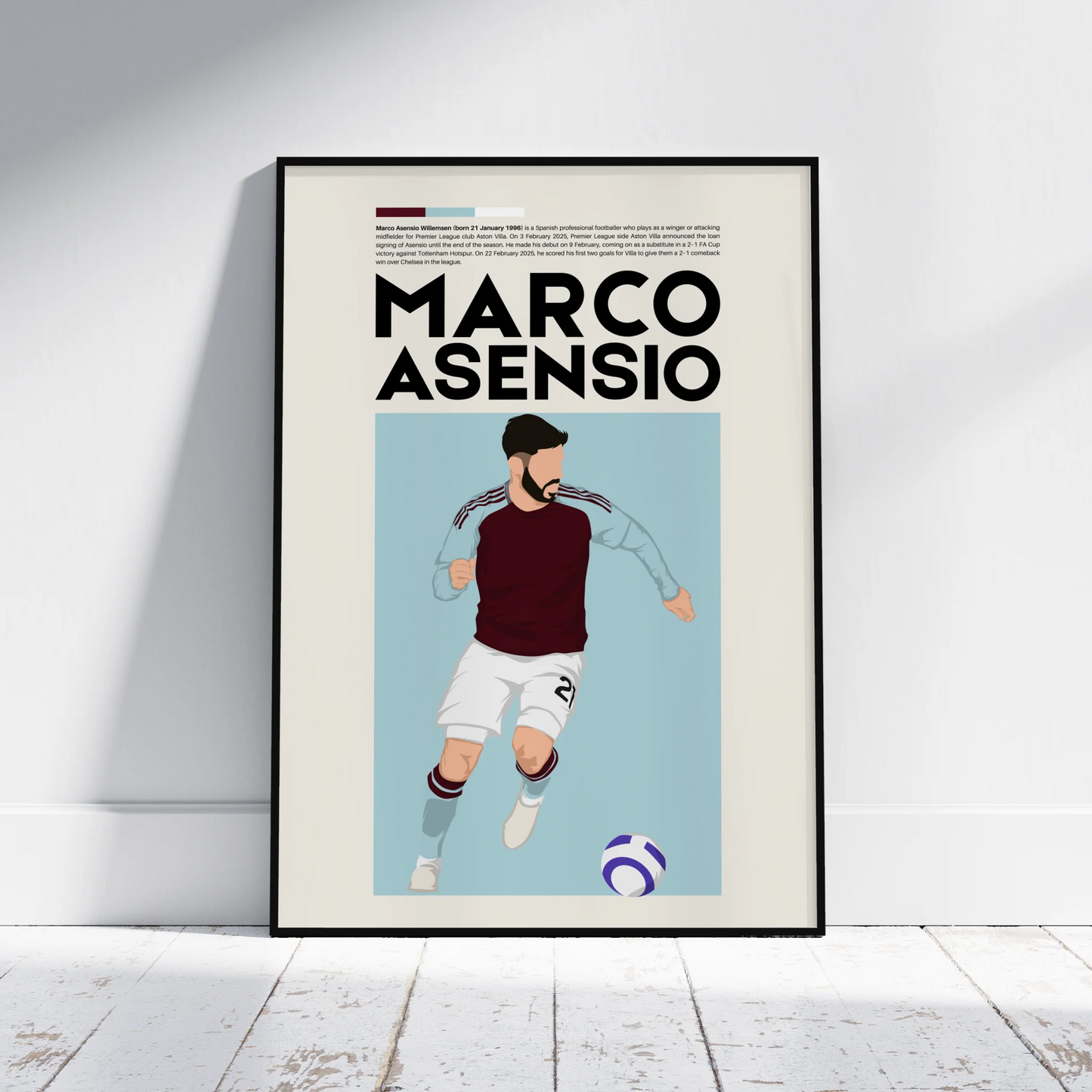 Marco Asensio Aston Villa - Minimalist Poster - Fans Favourites
