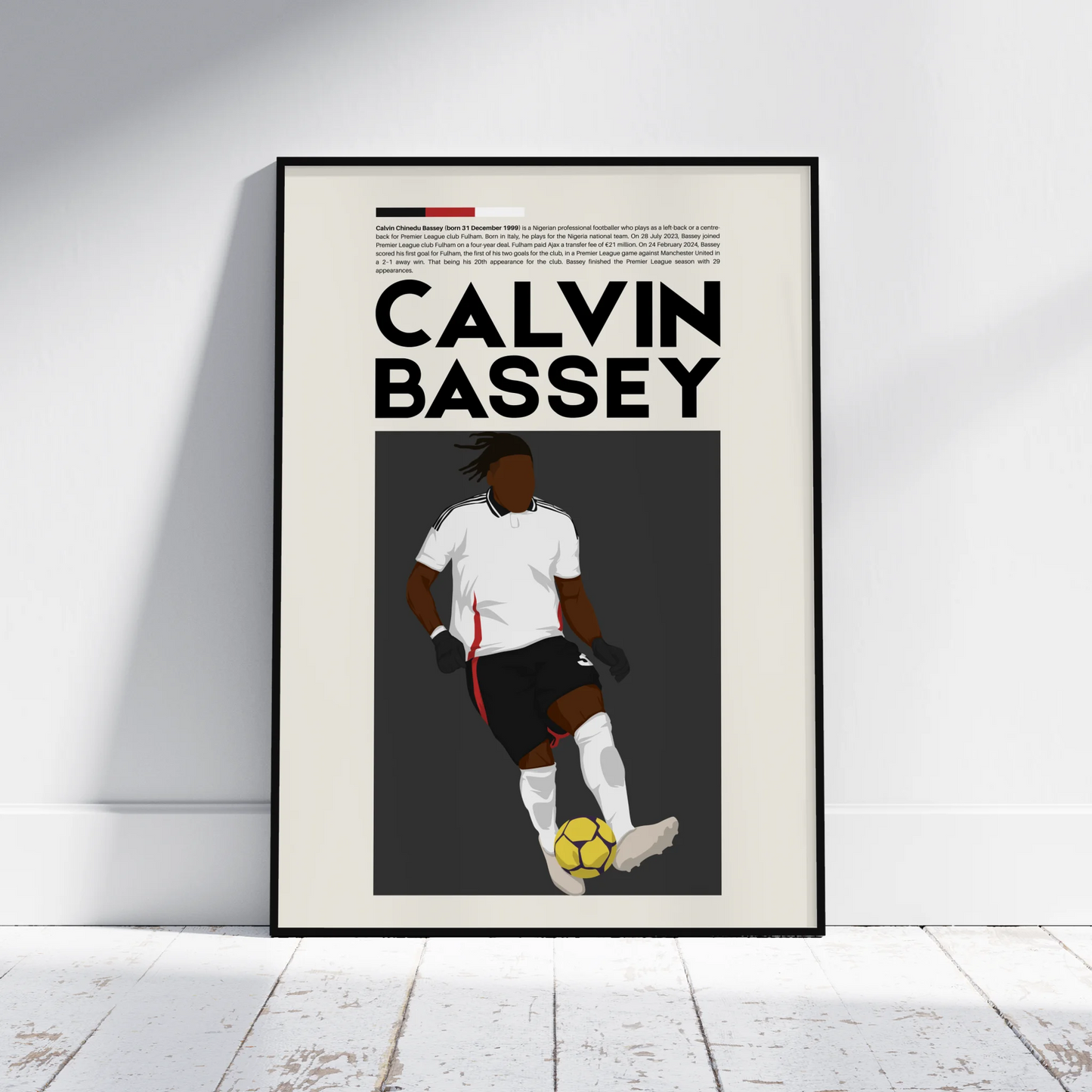 Calvin Bassey Fulham - Minimalist Poster - Fans Favourites