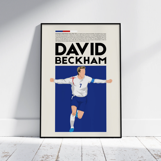 David Beckham England - Minimalist Poster - Fans Favourites