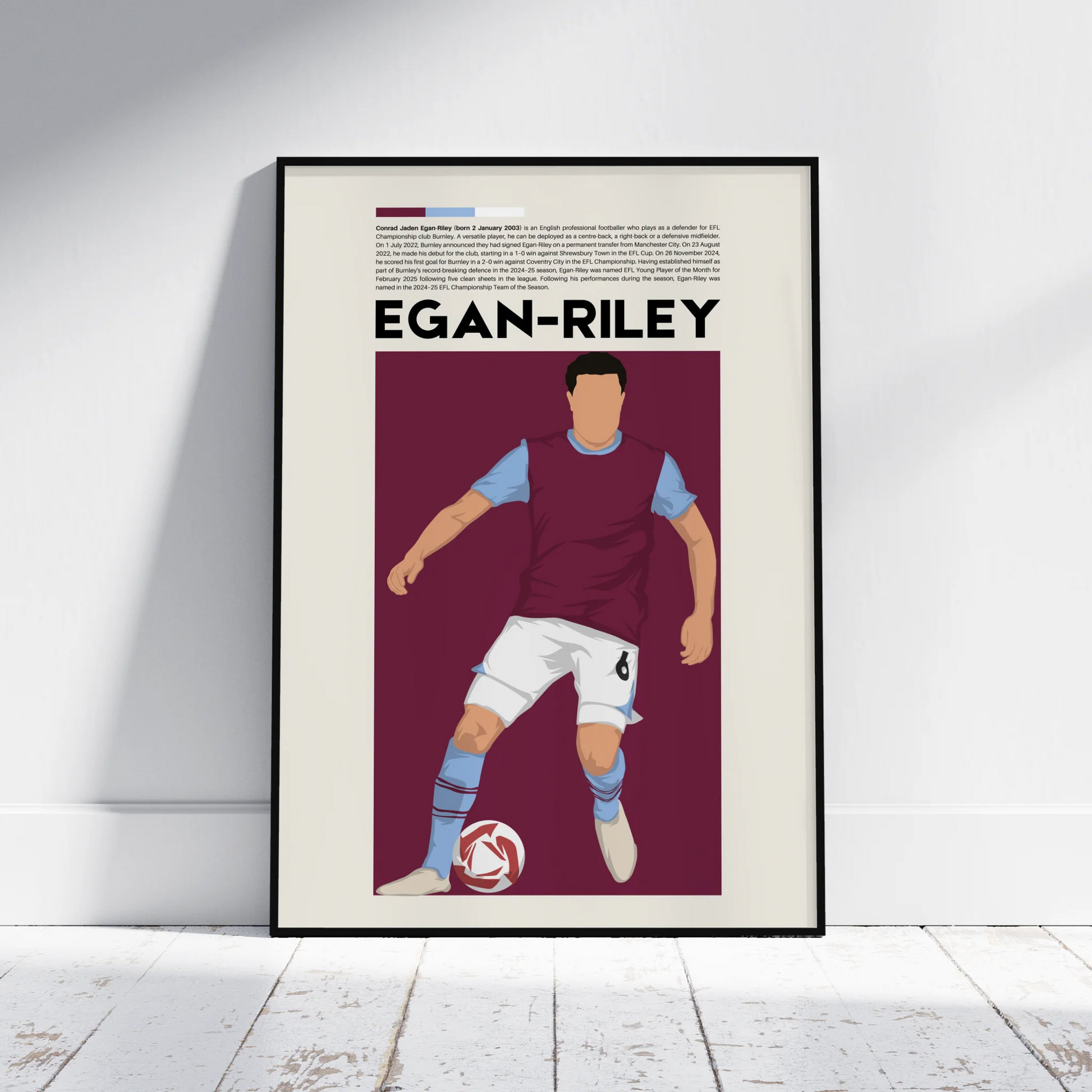 CJ Egan-Riley Burnley - Minimalist Poster - Fans Favourites