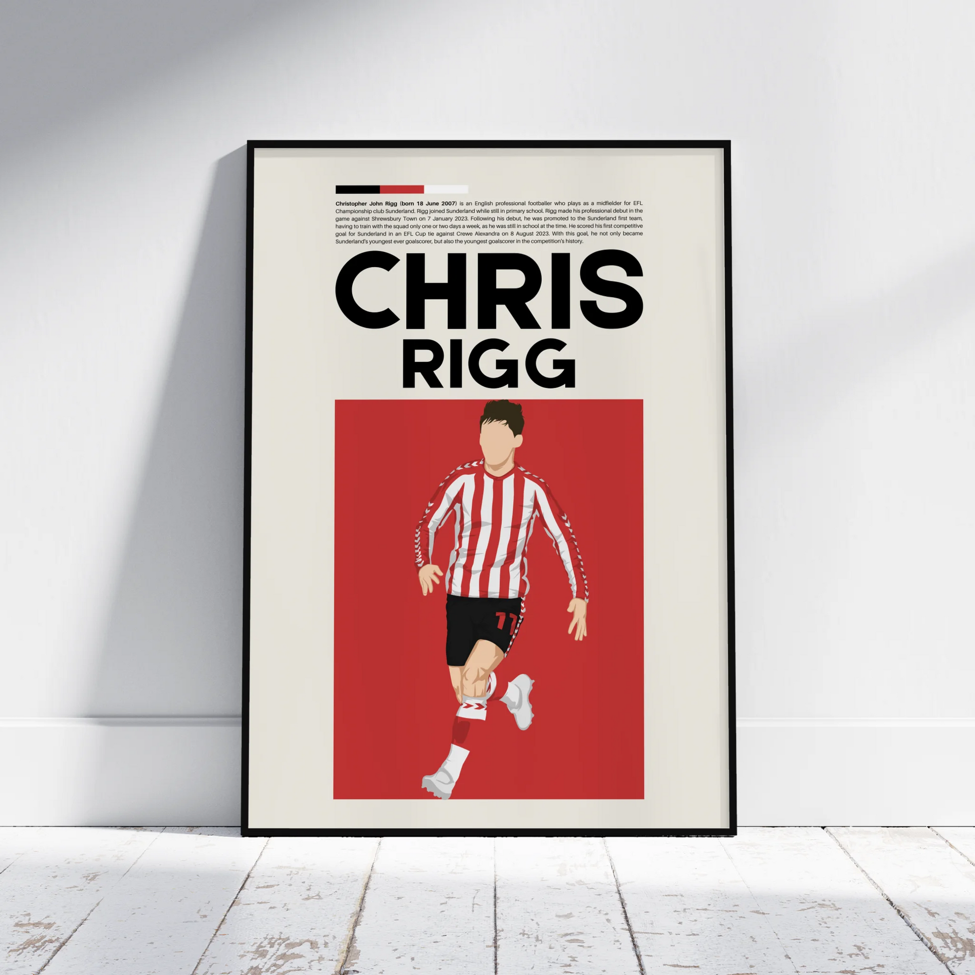 Chris Rigg Sunderland - Minimalist Poster - Fans Favourites