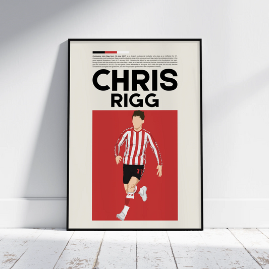 Chris Rigg Sunderland - Minimalist Poster - Fans Favourites