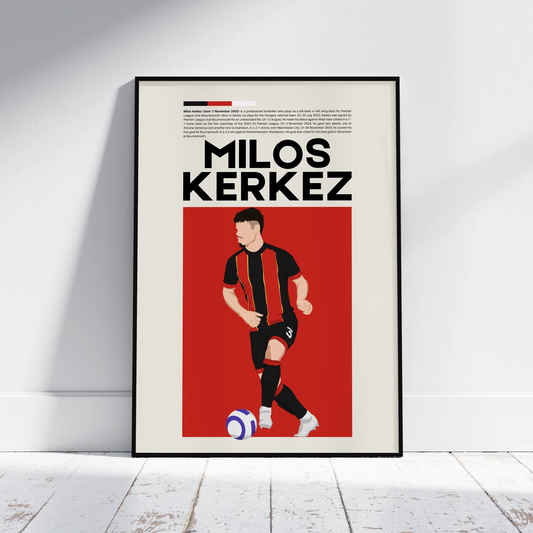 Milos Kerkez Bournemouth - Minimalist Poster - Fans Favourites