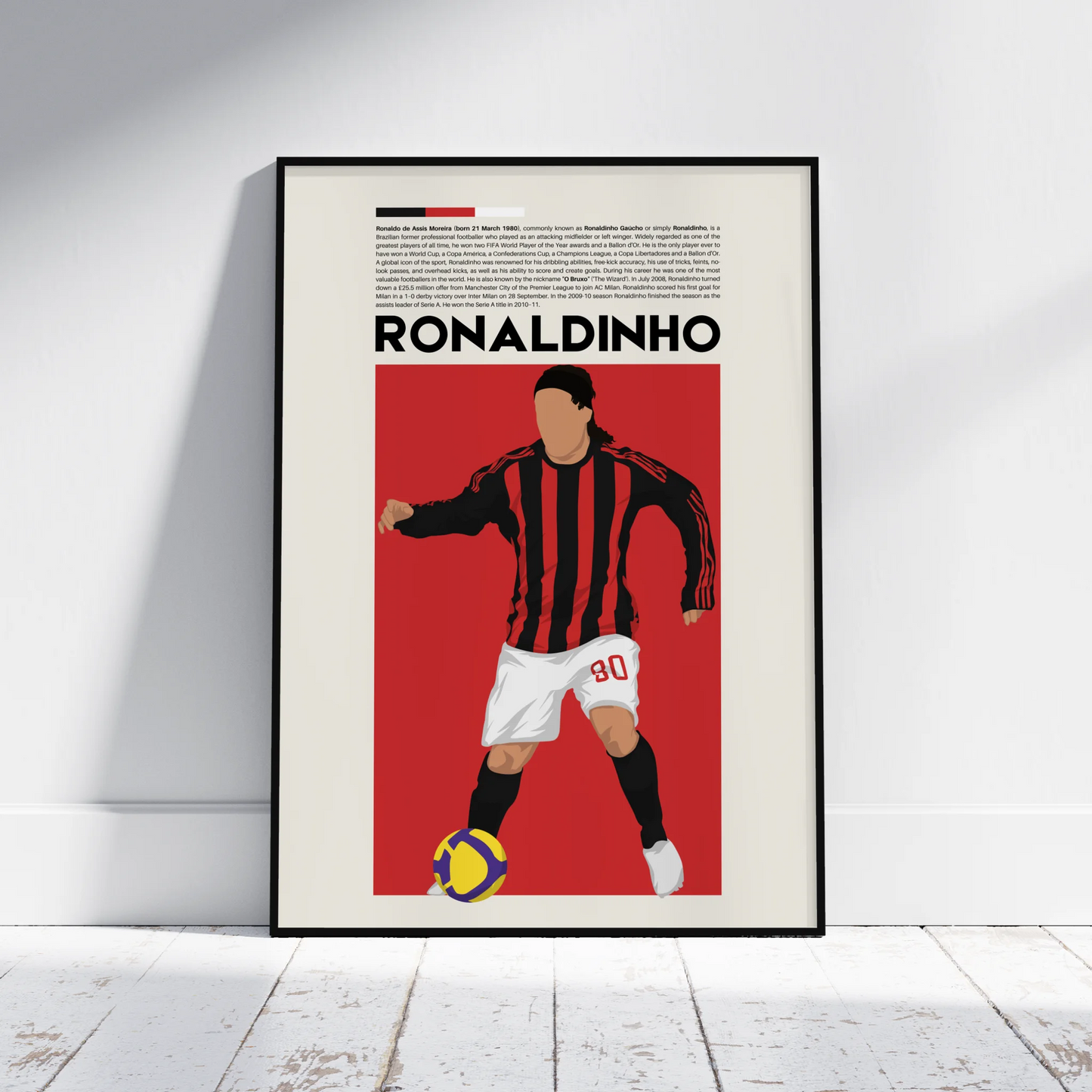 Ronaldinho AC Milan - Minimalist Poster - Fans Favourites