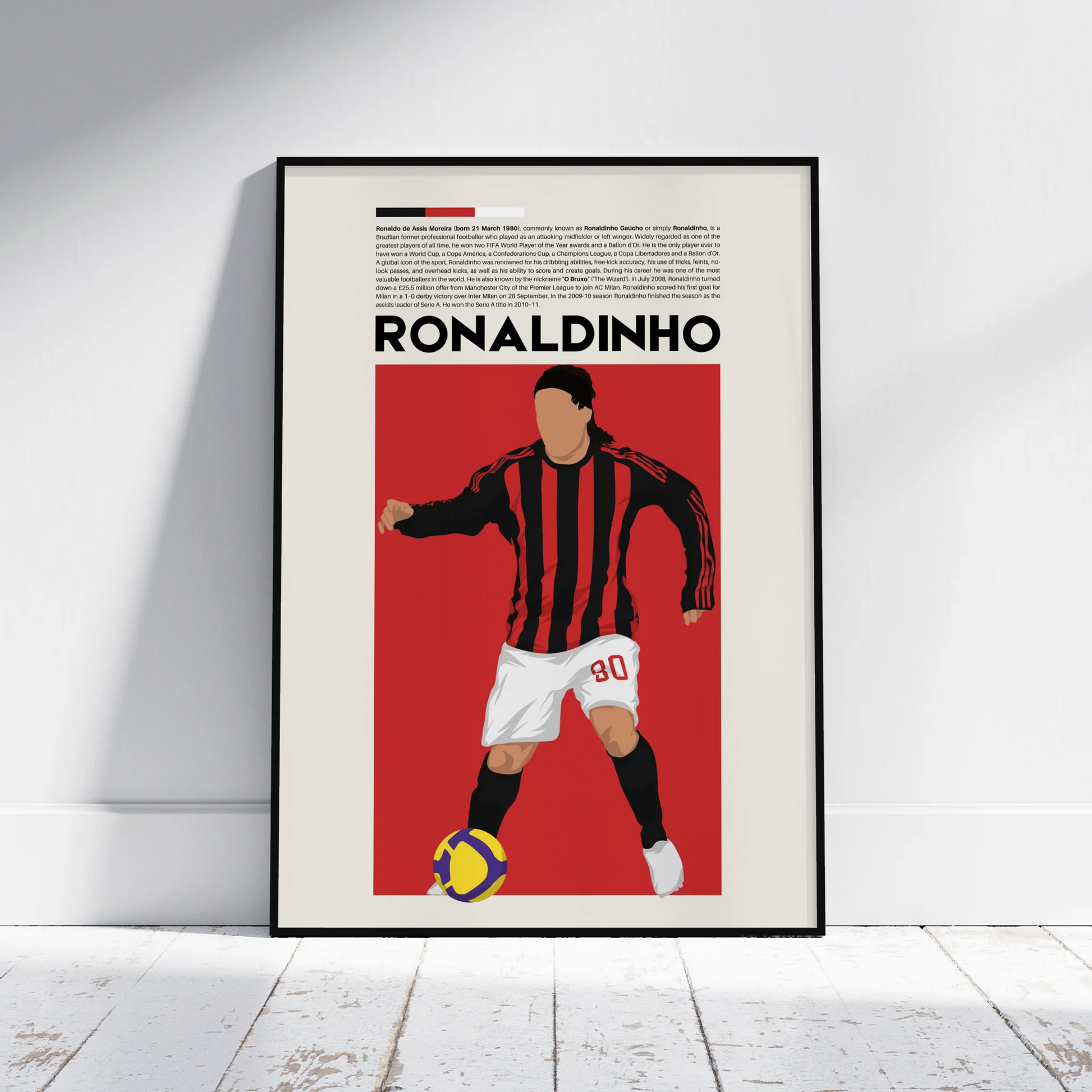 Ronaldinho AC Milan - Minimalist Poster - Fans Favourites