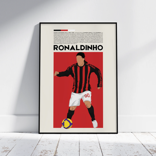 Ronaldinho AC Milan - Minimalist Poster - Fans Favourites