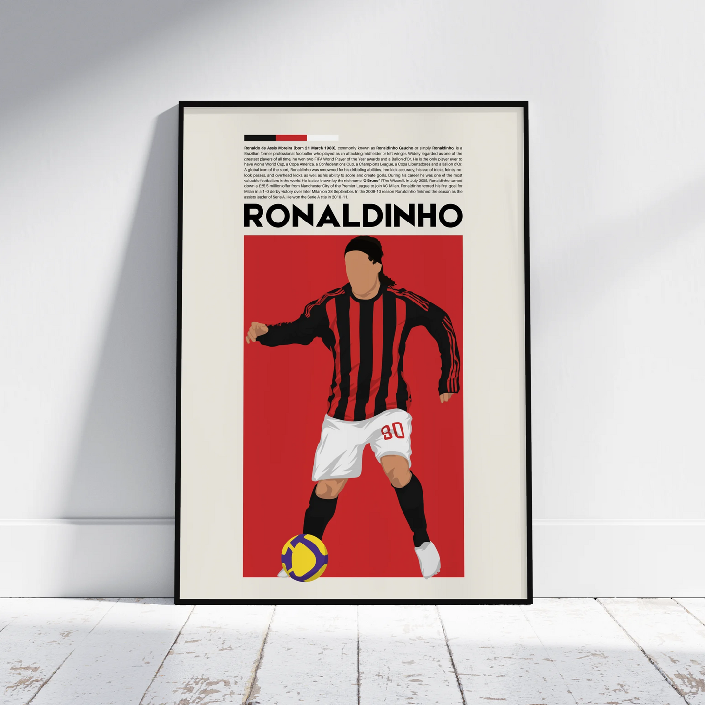Ronaldinho AC Milan - Minimalist Poster - Fans Favourites