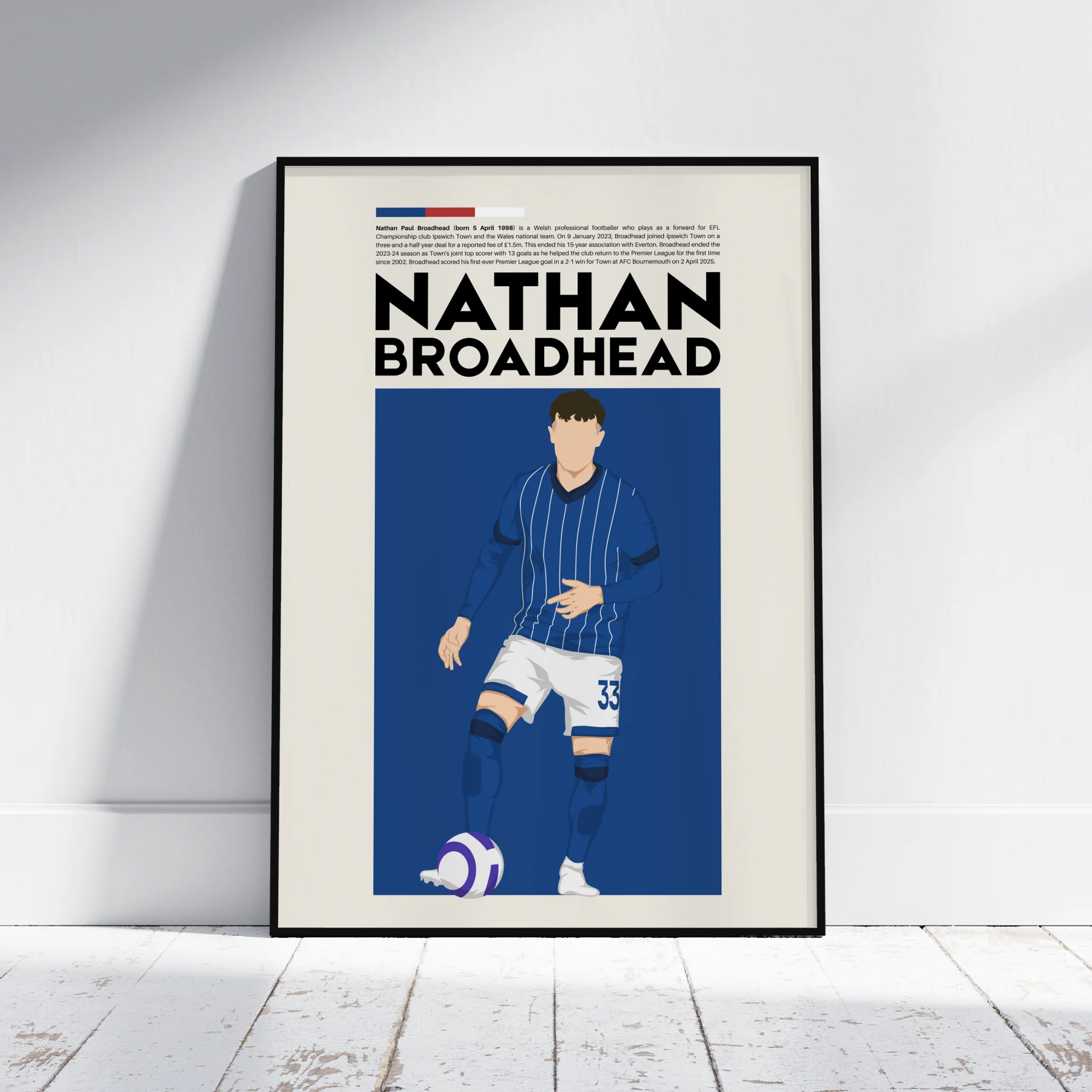Nathan Broadhead Ipswich - Minimalist Poster - Fans Favourites