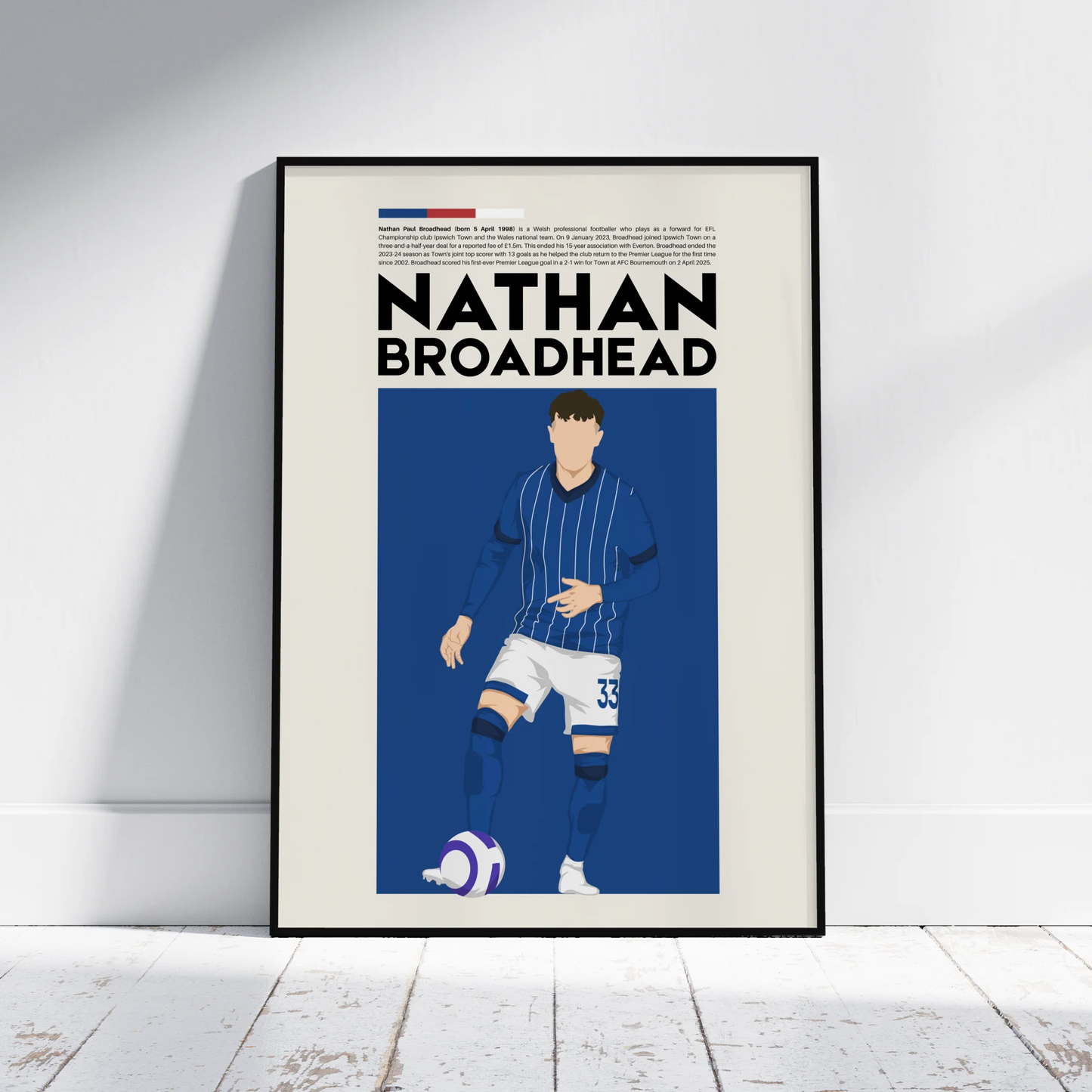 Nathan Broadhead Ipswich - Minimalist Poster - Fans Favourites