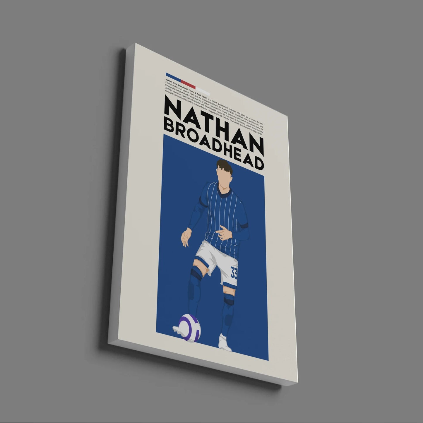 Nathan Broadhead Ipswich - Minimalist Poster - Fans Favourites