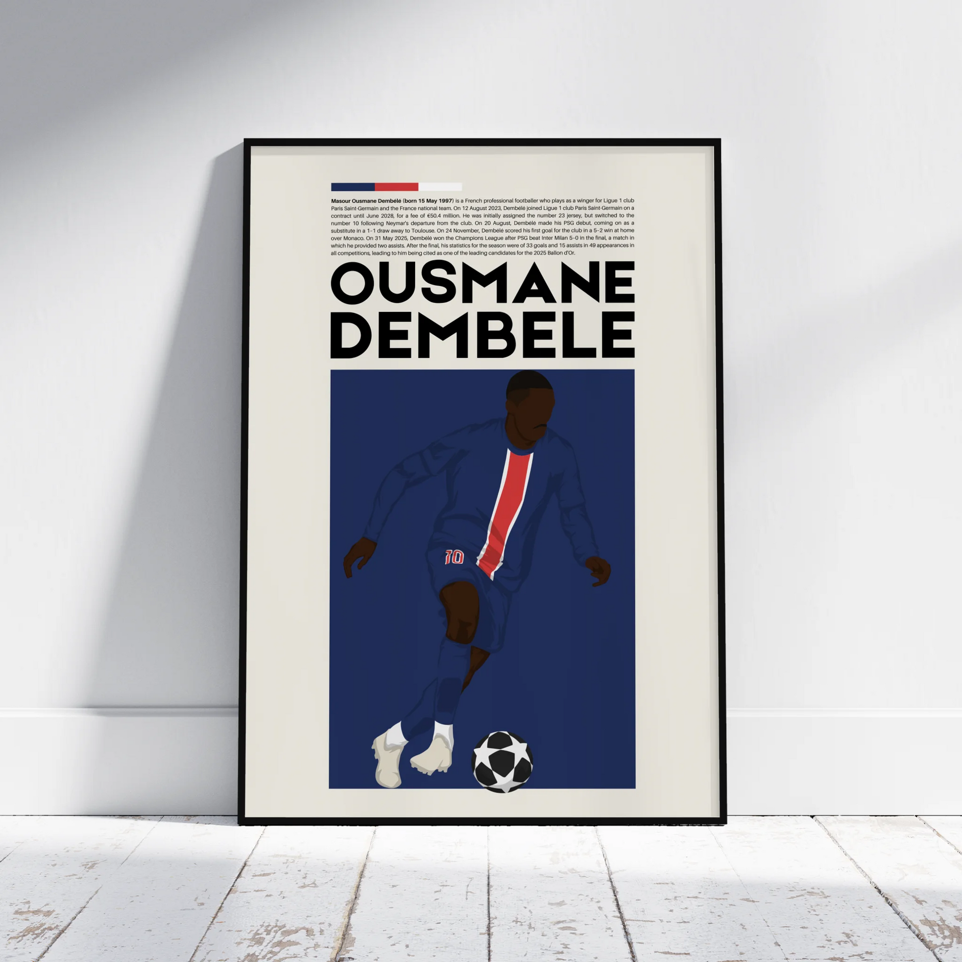 Ousmane Dembélé PSG - Minimalist Poster - Fans Favourites