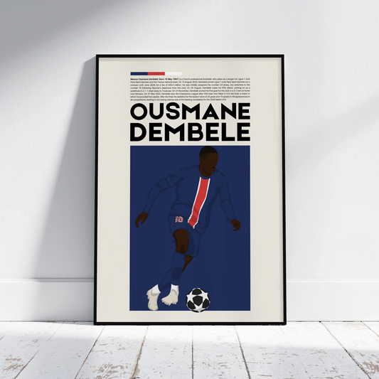 Ousmane Dembélé PSG - Minimalist Poster - Fans Favourites